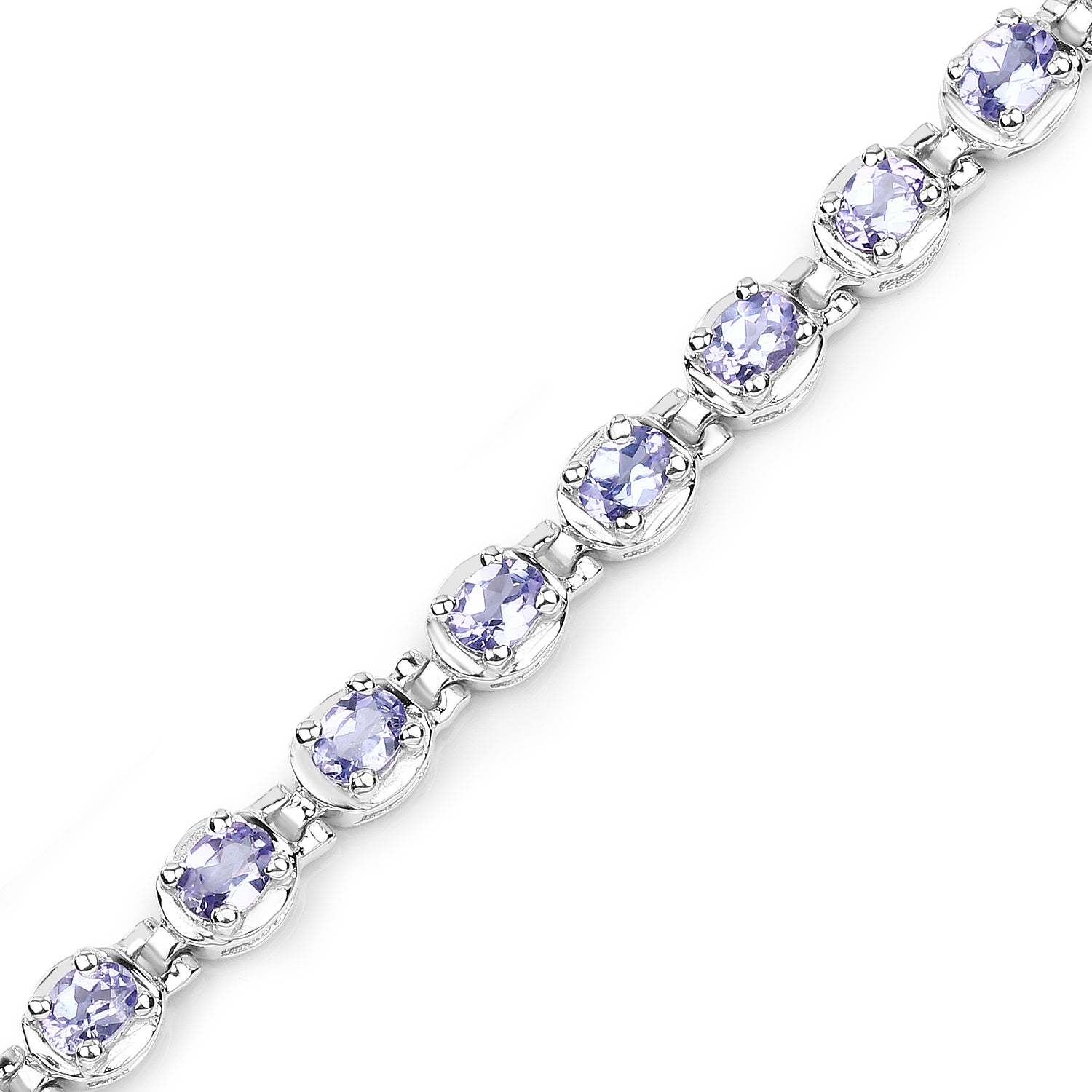 Genuine Tanzanite Tennis Silver Bracelet
