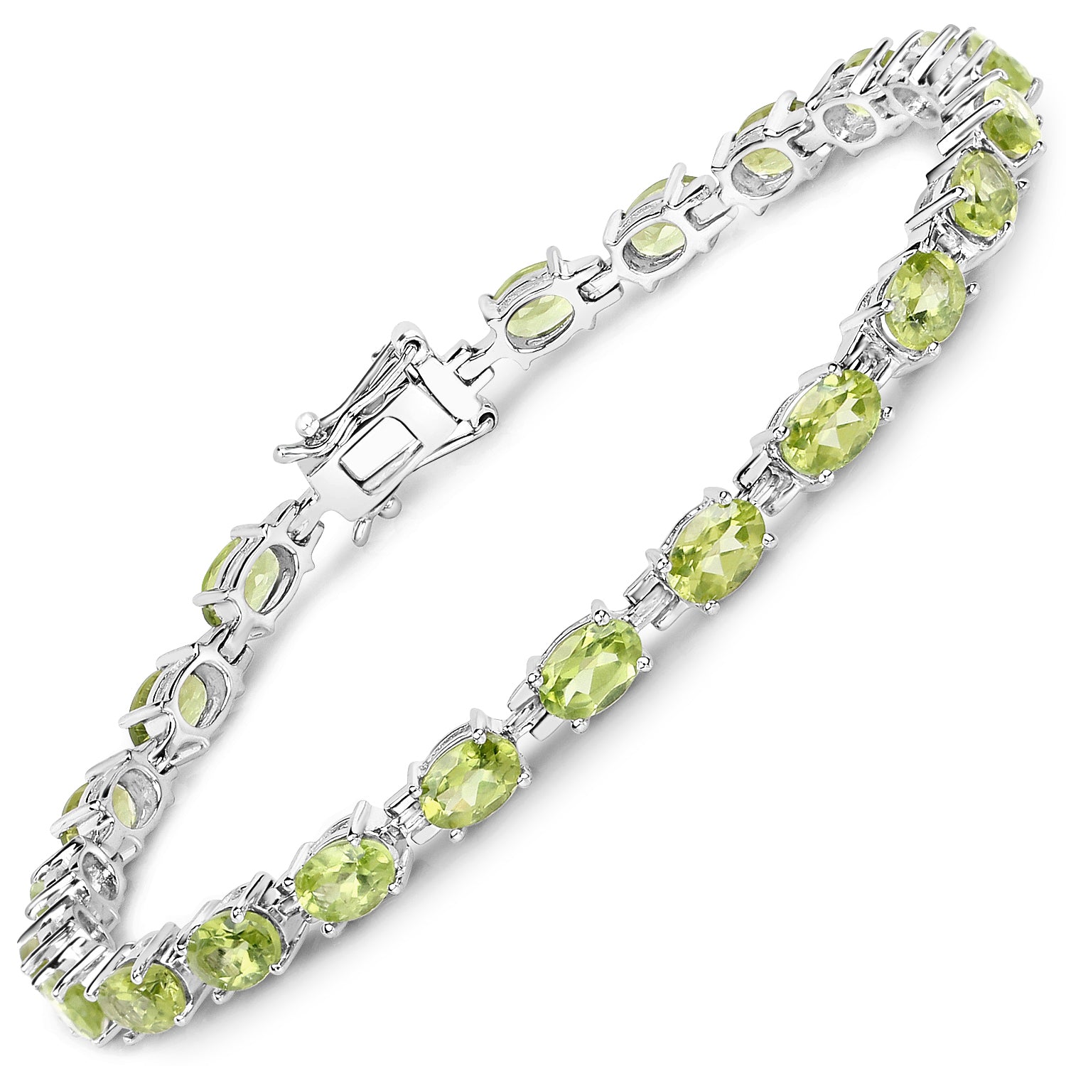 Genuine Green Peridot Tennis Bracelet