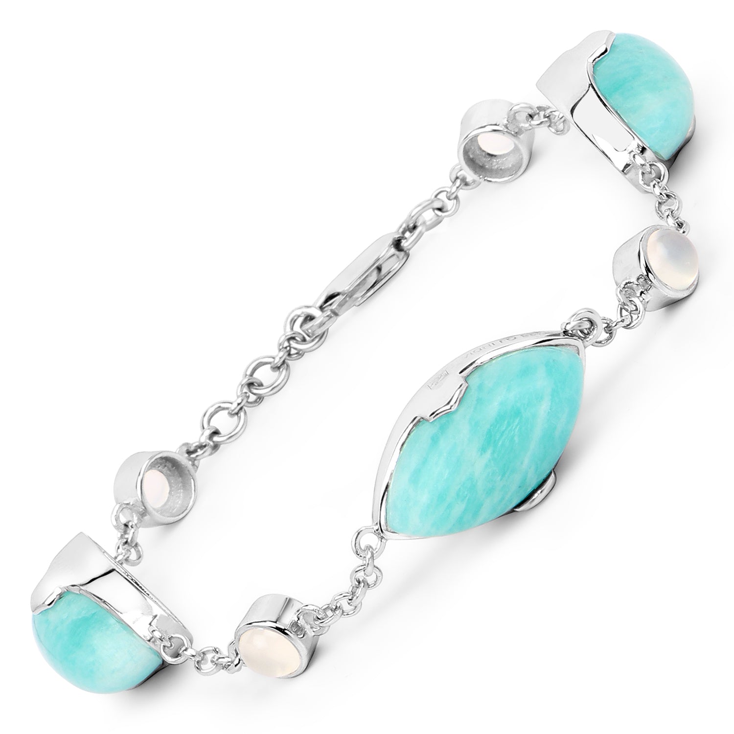 Genuine Amazonite and White Agate Strand Bracelet
