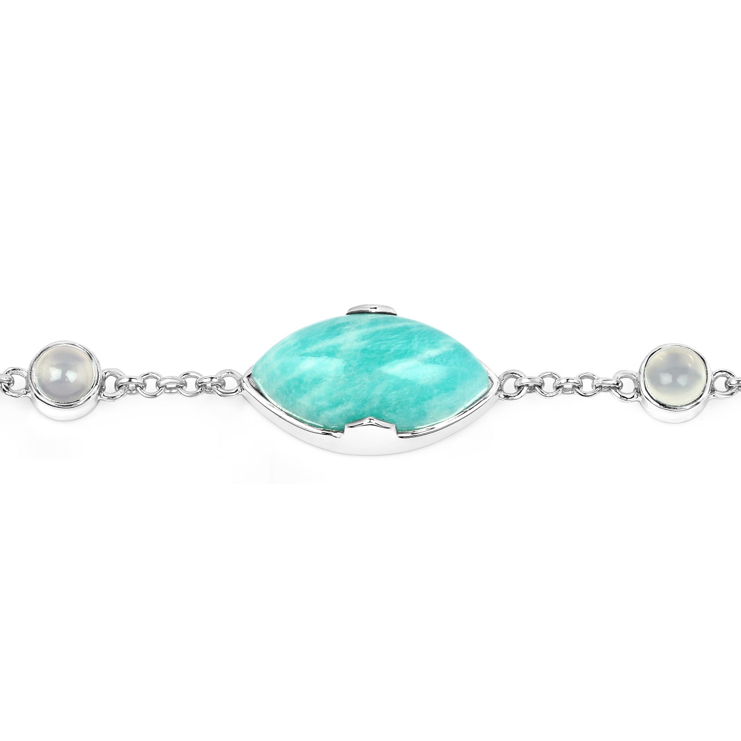 Genuine Amazonite and White Agate Strand Bracelet