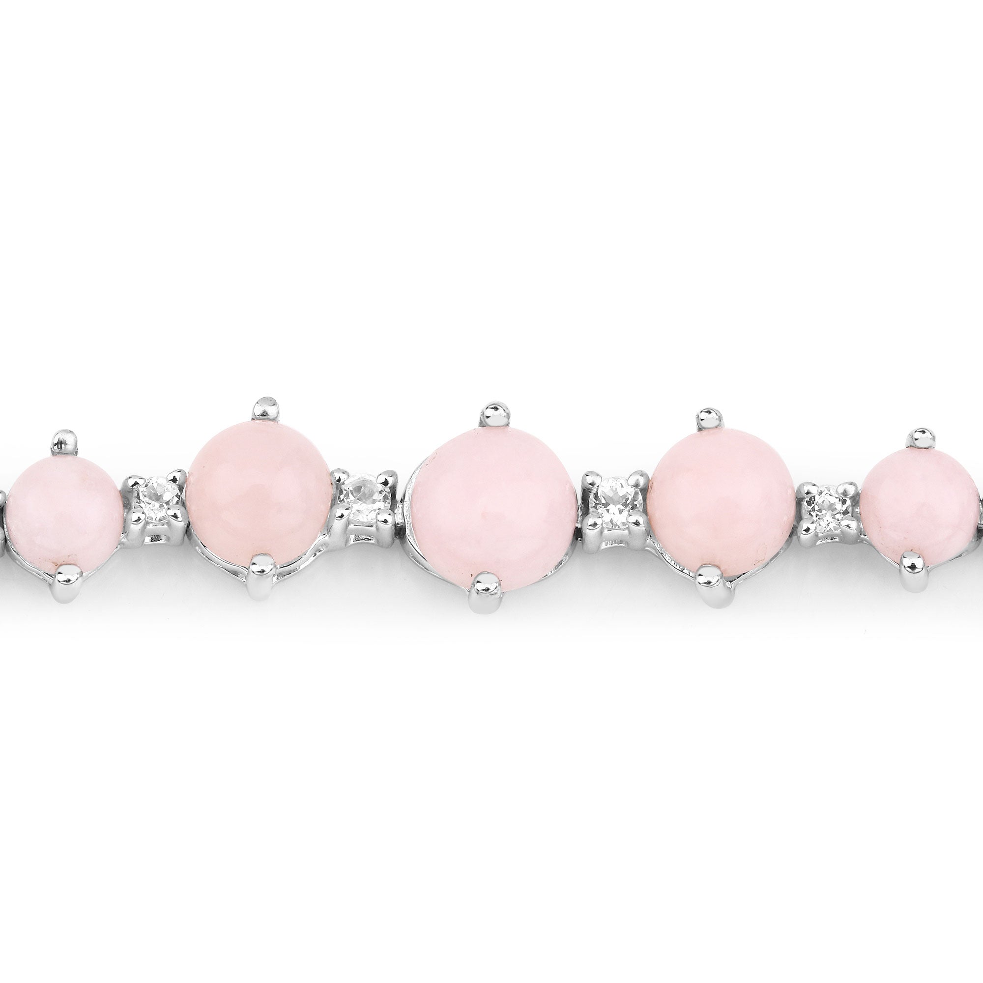 Genuine 925 Sterling Silver Pink Opal Bracelet