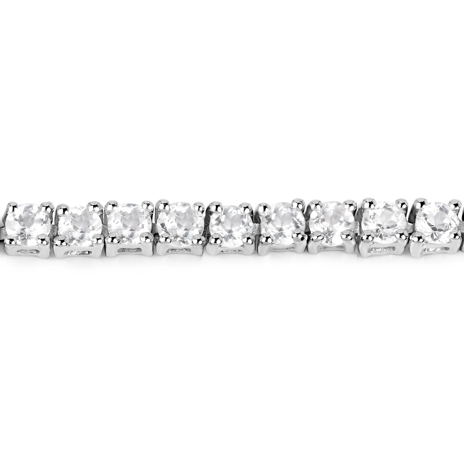 Genuine White Topaz Tennis Bracelet Silver
