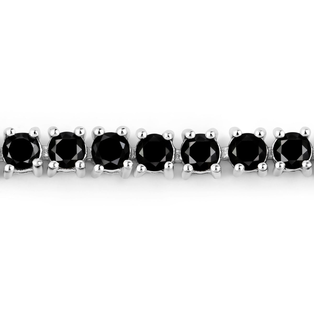 3.15 Cttw Round Black Diamond 18K White Gold Plated Silver Tennis Bracelet