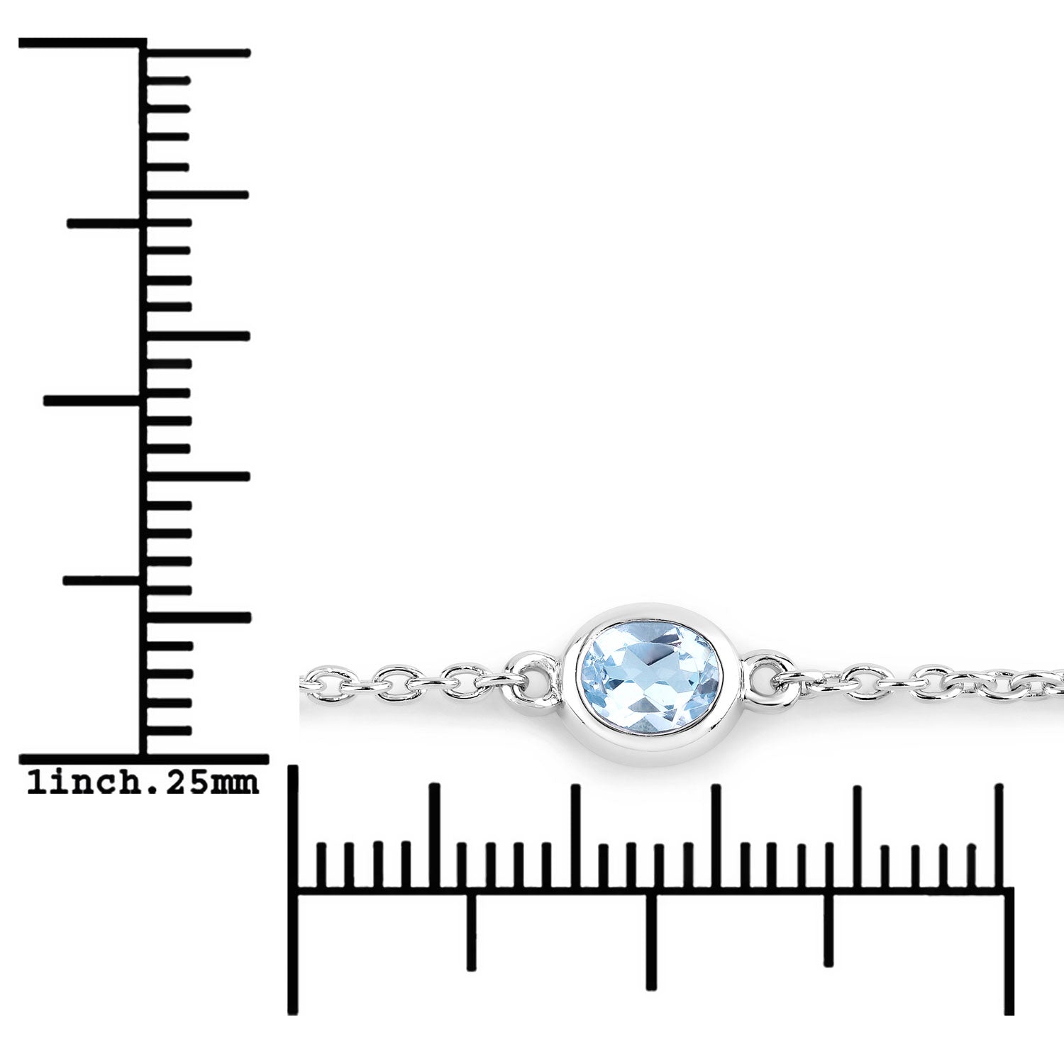 Genuine Blue Topaz By The Yard Bracelet