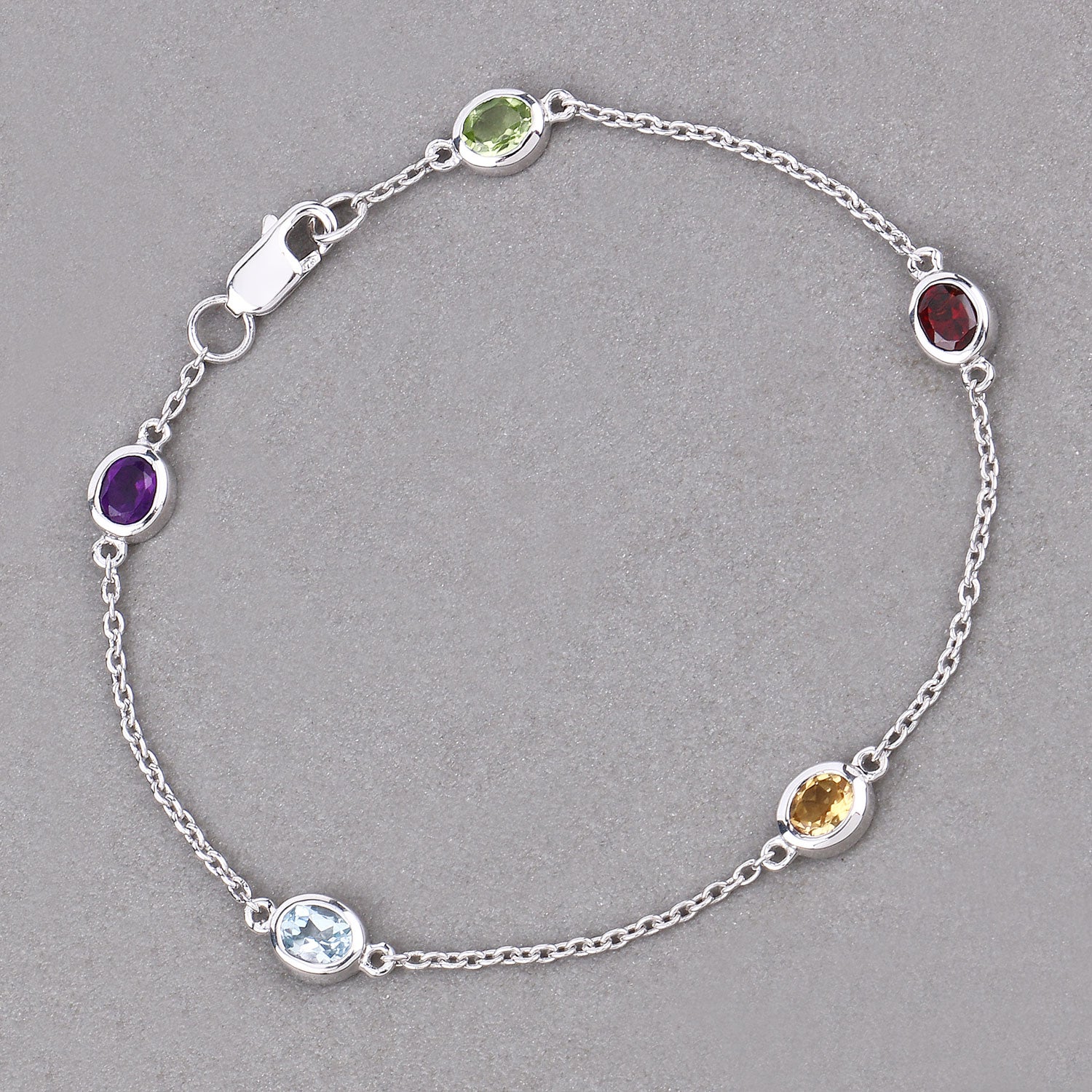 Genuine Multi Stones By The Yard Bracelet