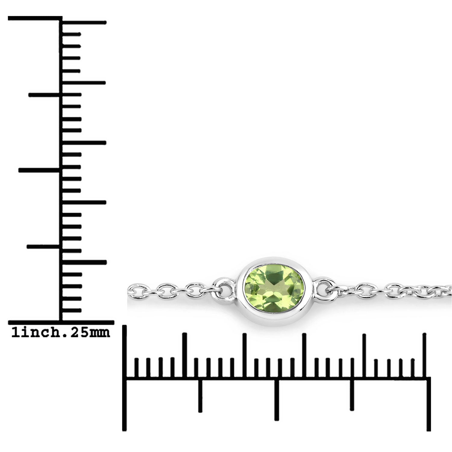 Genuine Green Peridot By The Yard Bracelet