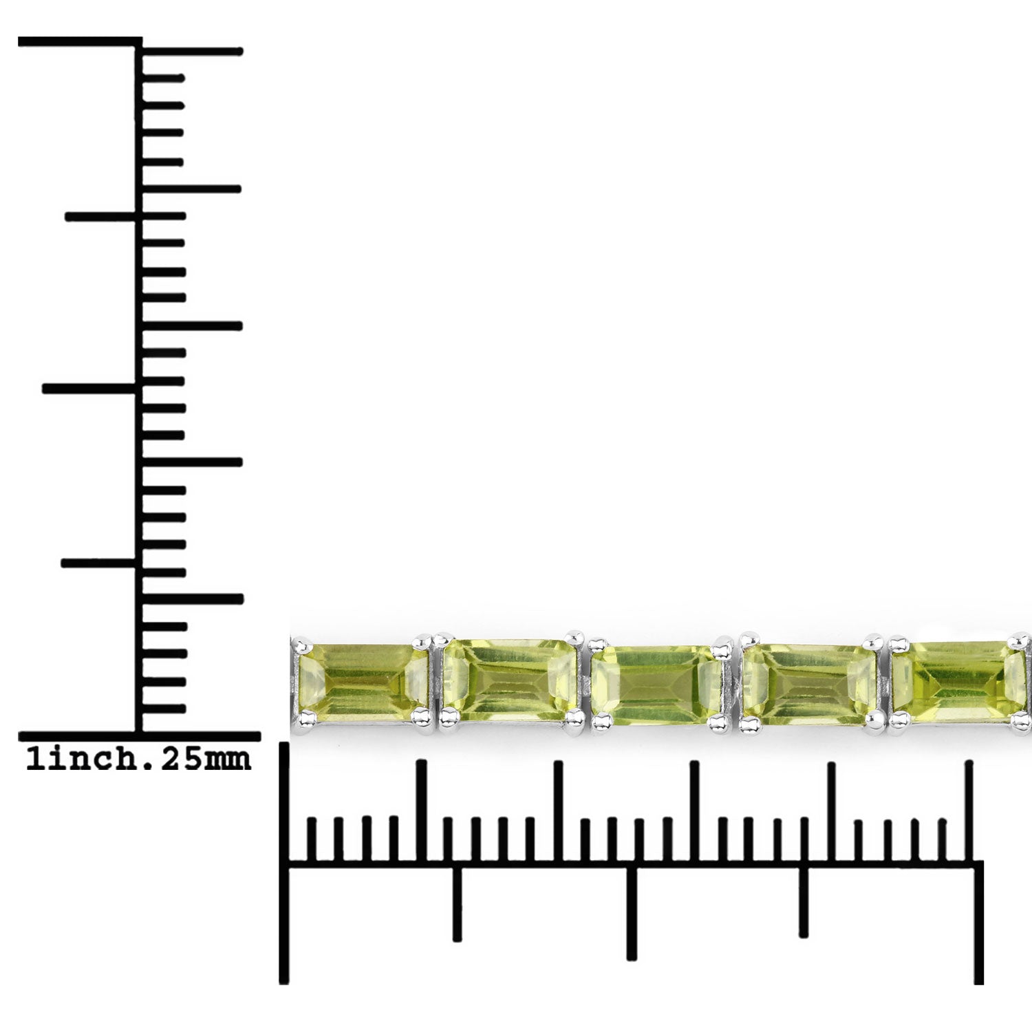 Genuine Green Peridot Tennis Bracelet