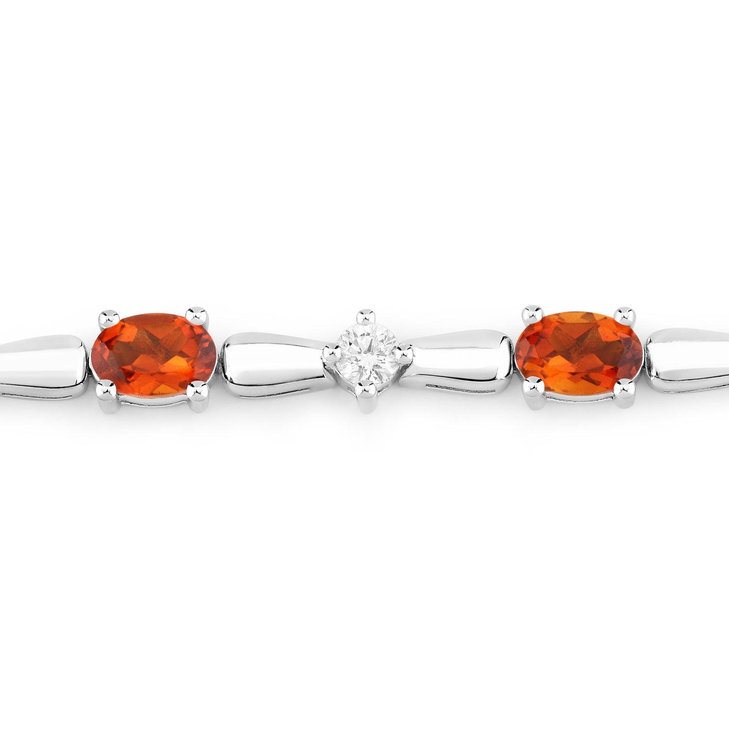 4.87 Cttw Oval Yellow Citrine and Lab Diamond Rhodium over Silver Tennis Bracelet
