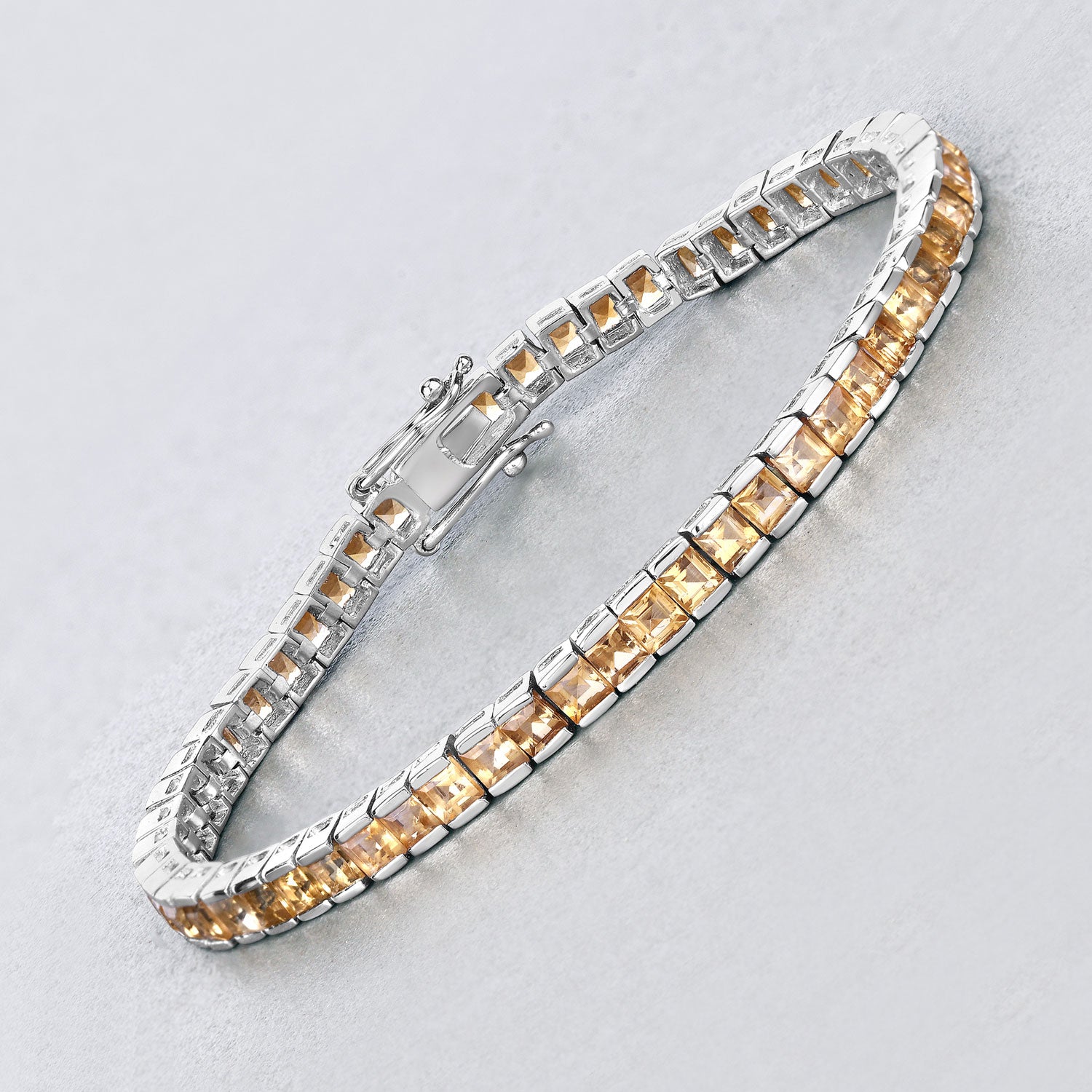 Genuine Citrine Yellow Tennis Bracelet