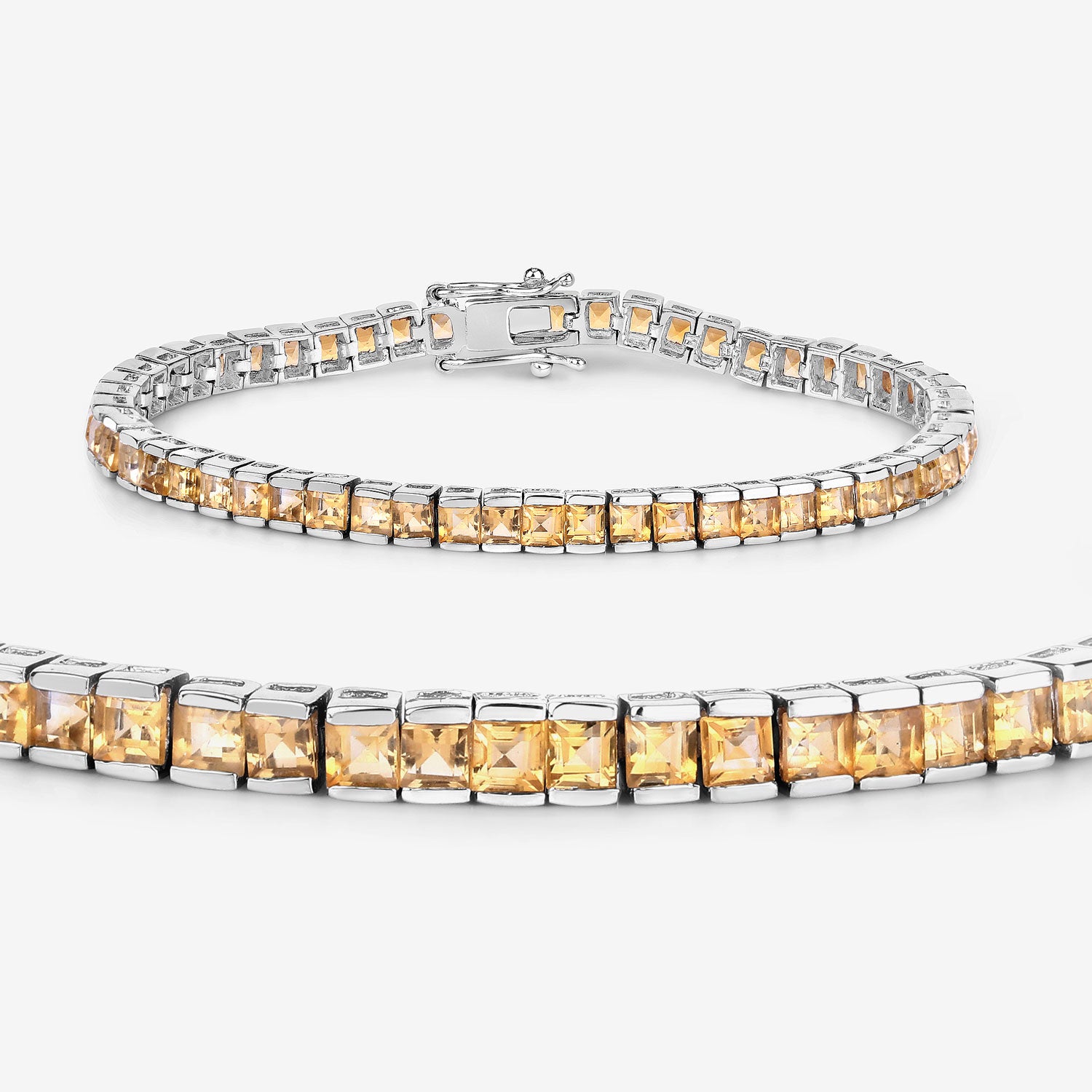 Genuine Citrine Yellow Tennis Bracelet
