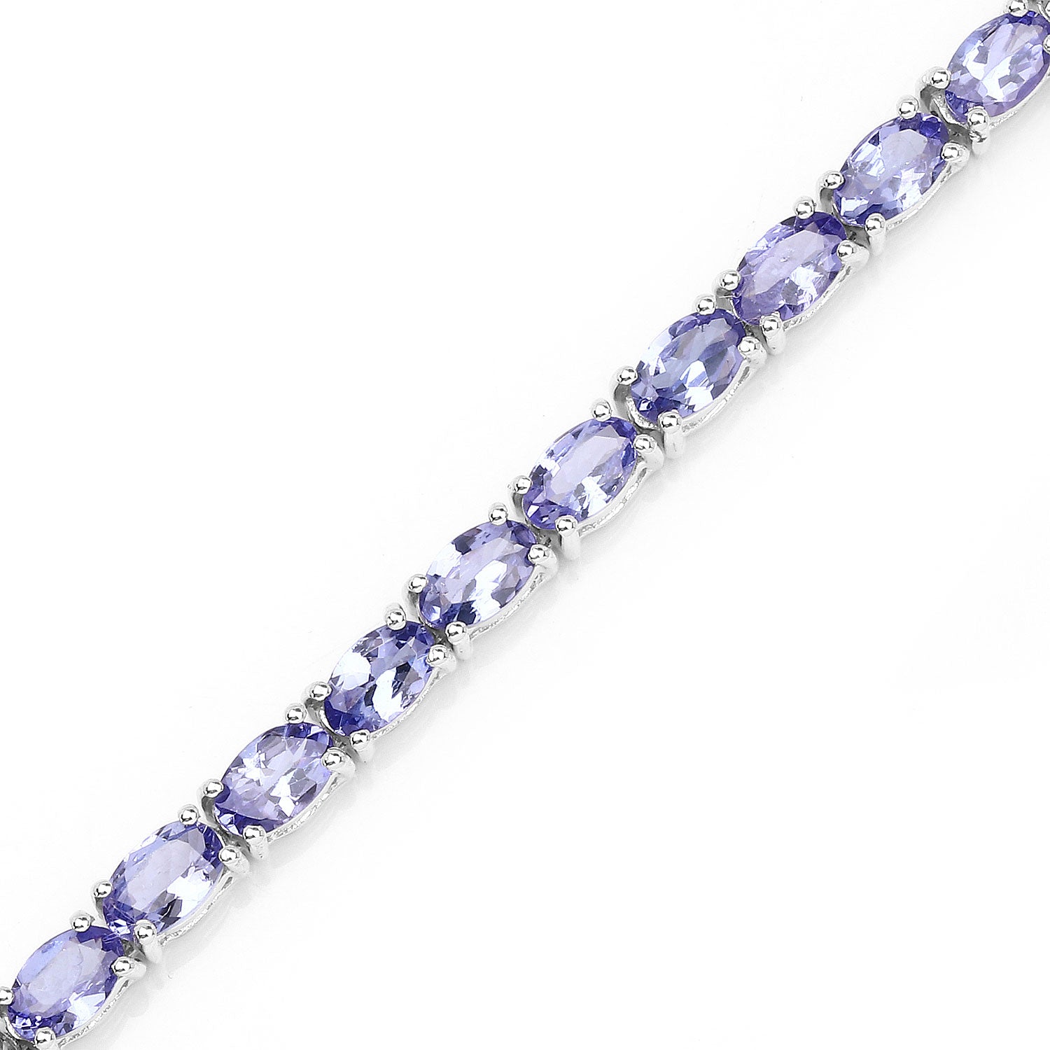 Natural Purple Tanzanite Silver Tennis Bracelet