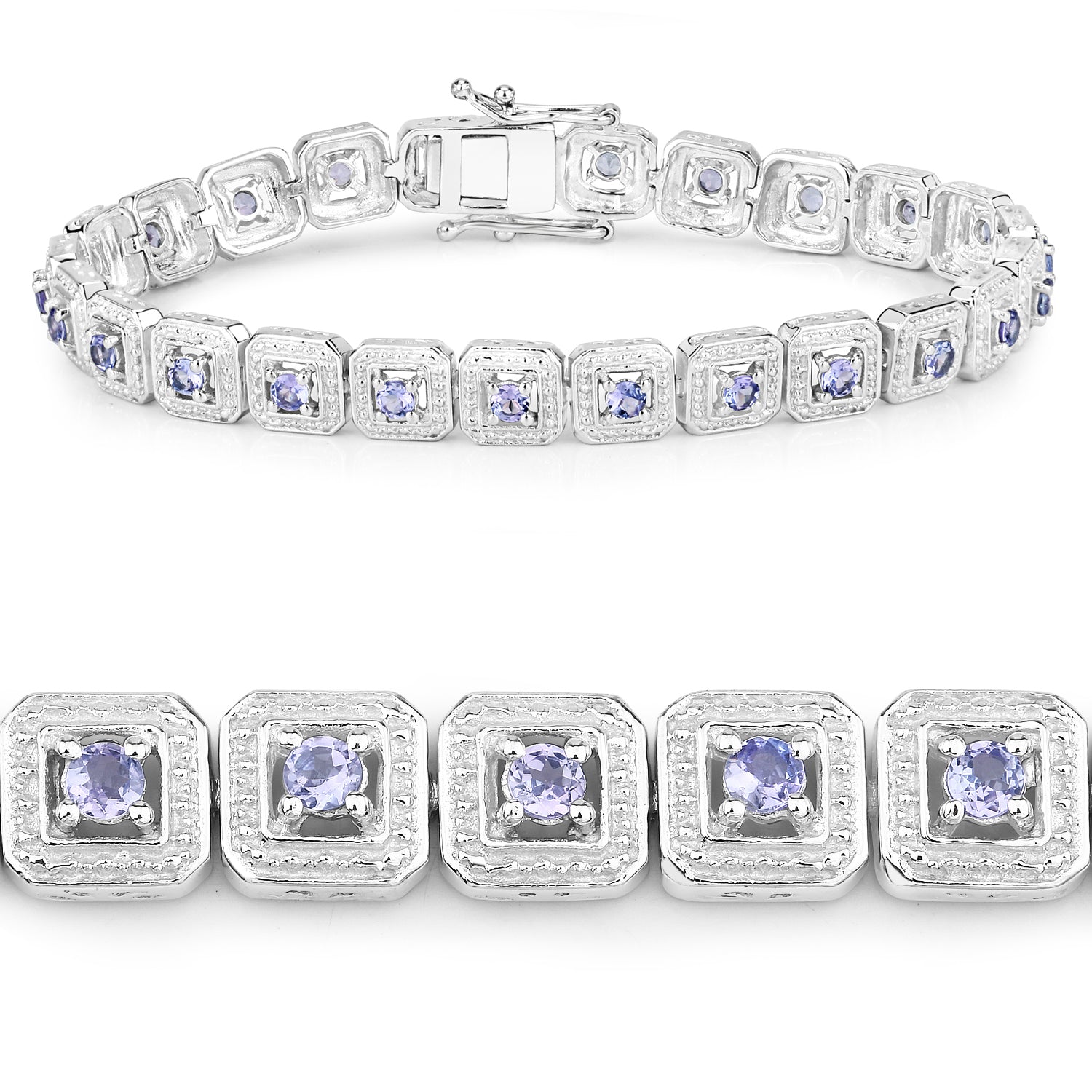 Violet Genuine Tanzanite Tennis Bracelet