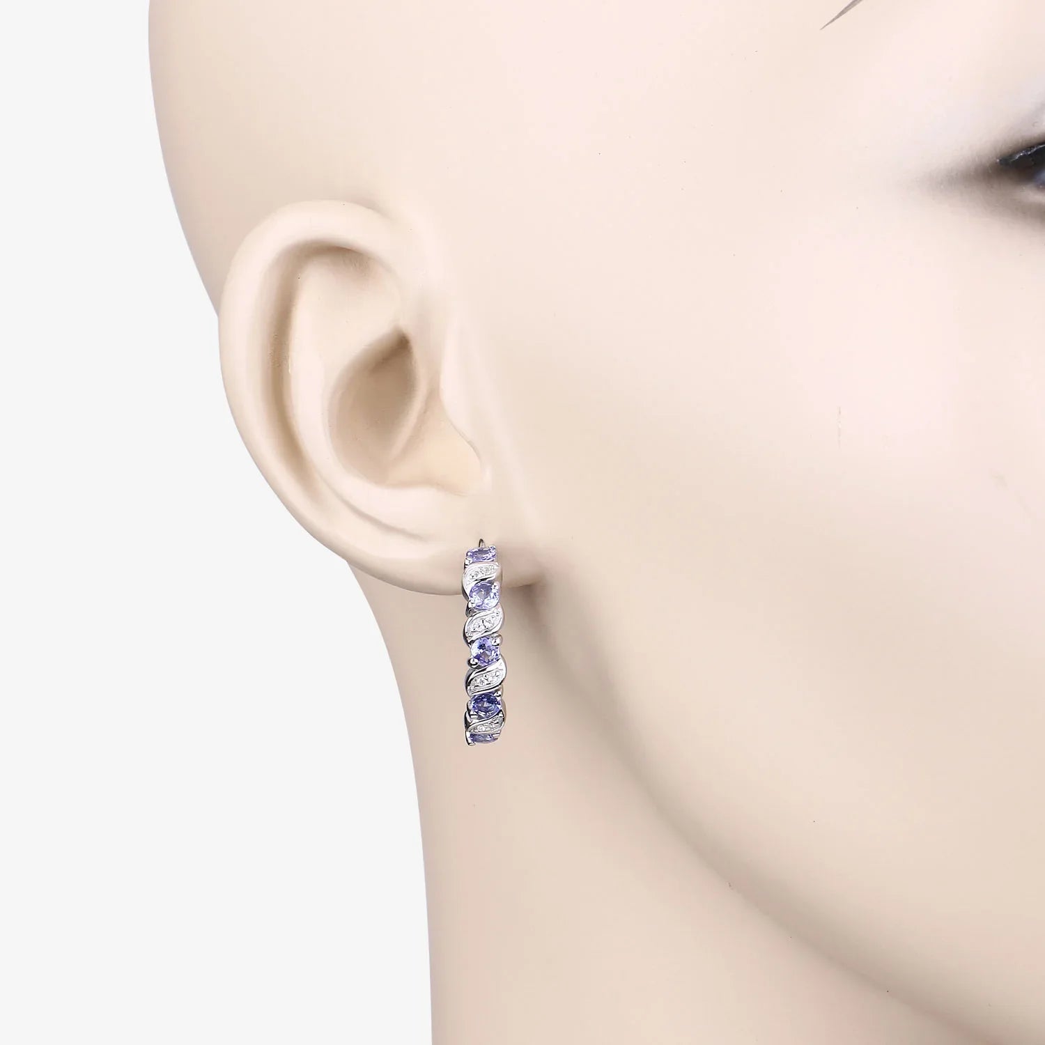 Genuine Tanzanite Hoop Earrings