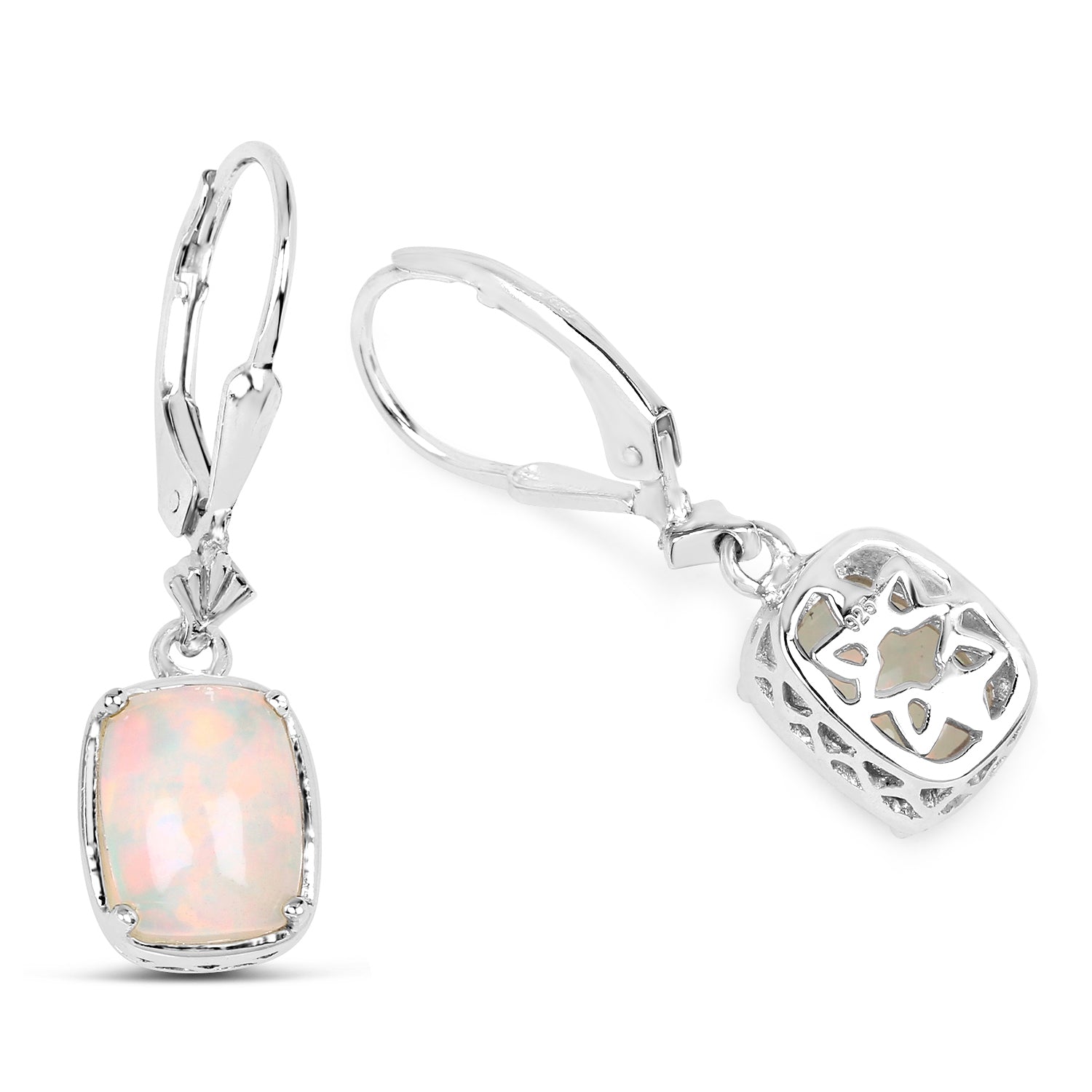 Sterling Silver Genuine Ethiopian Opal Earrings