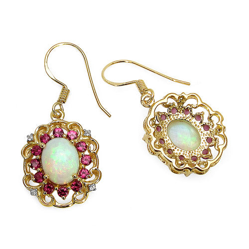 Genuine Silver Multi Stones Halo Floral Earrings
