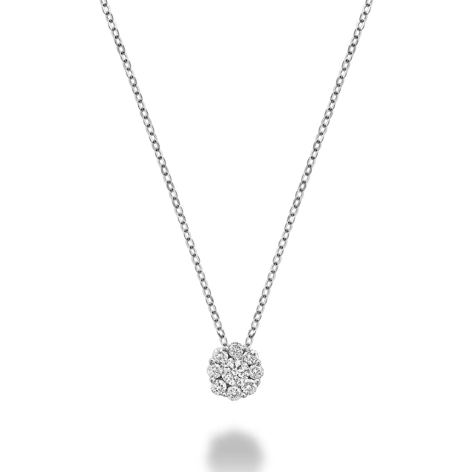 10k Gold Cluster Diamond Necklace