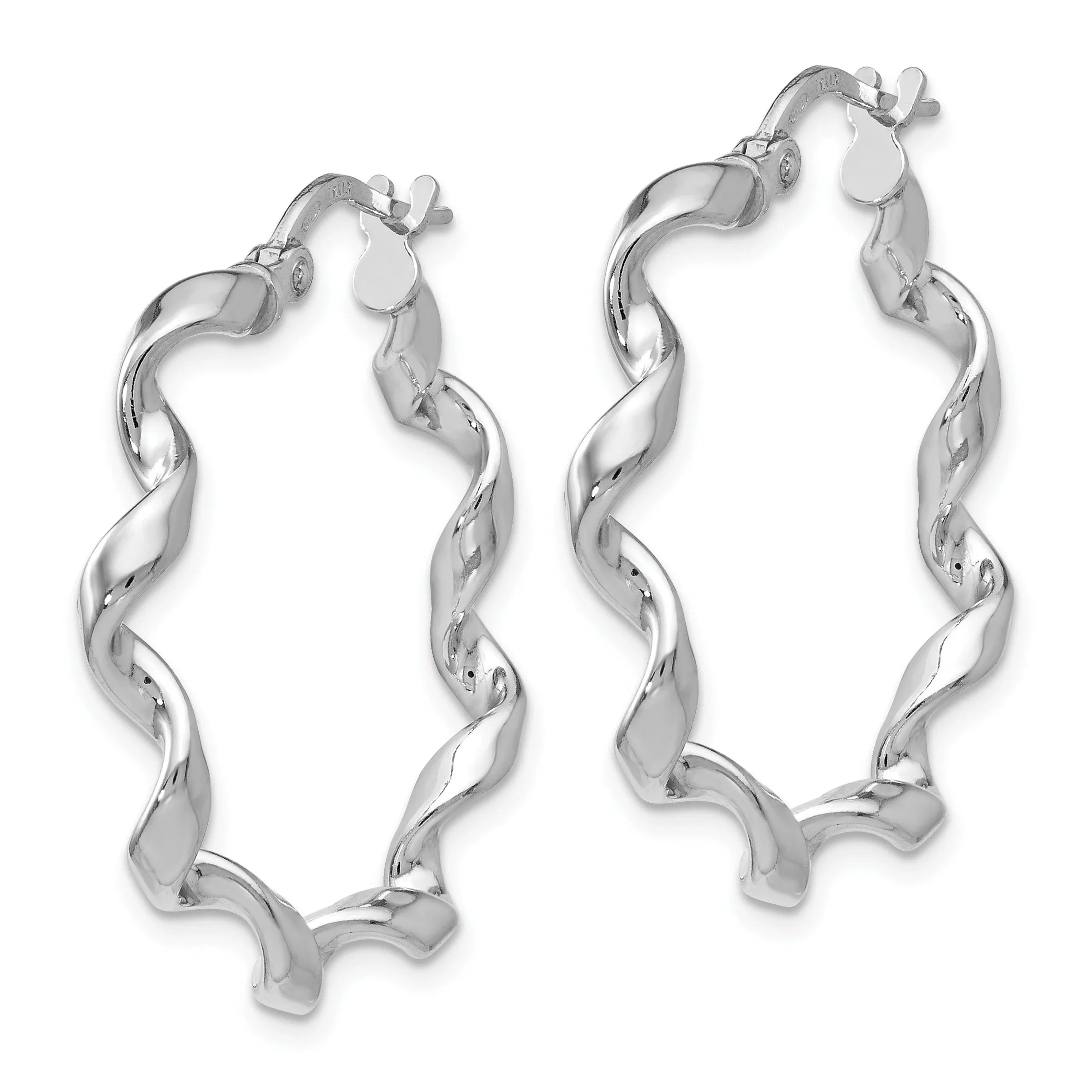 Sterling Silver Twisted Hoop Earrings