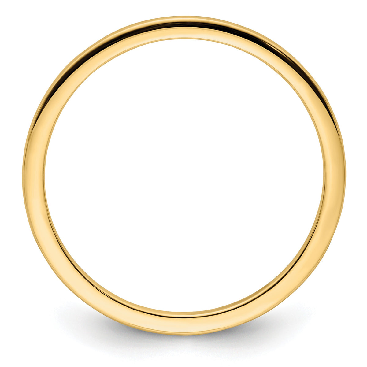 14K Yellow Gold Half Round Polished Stackable Band Ring