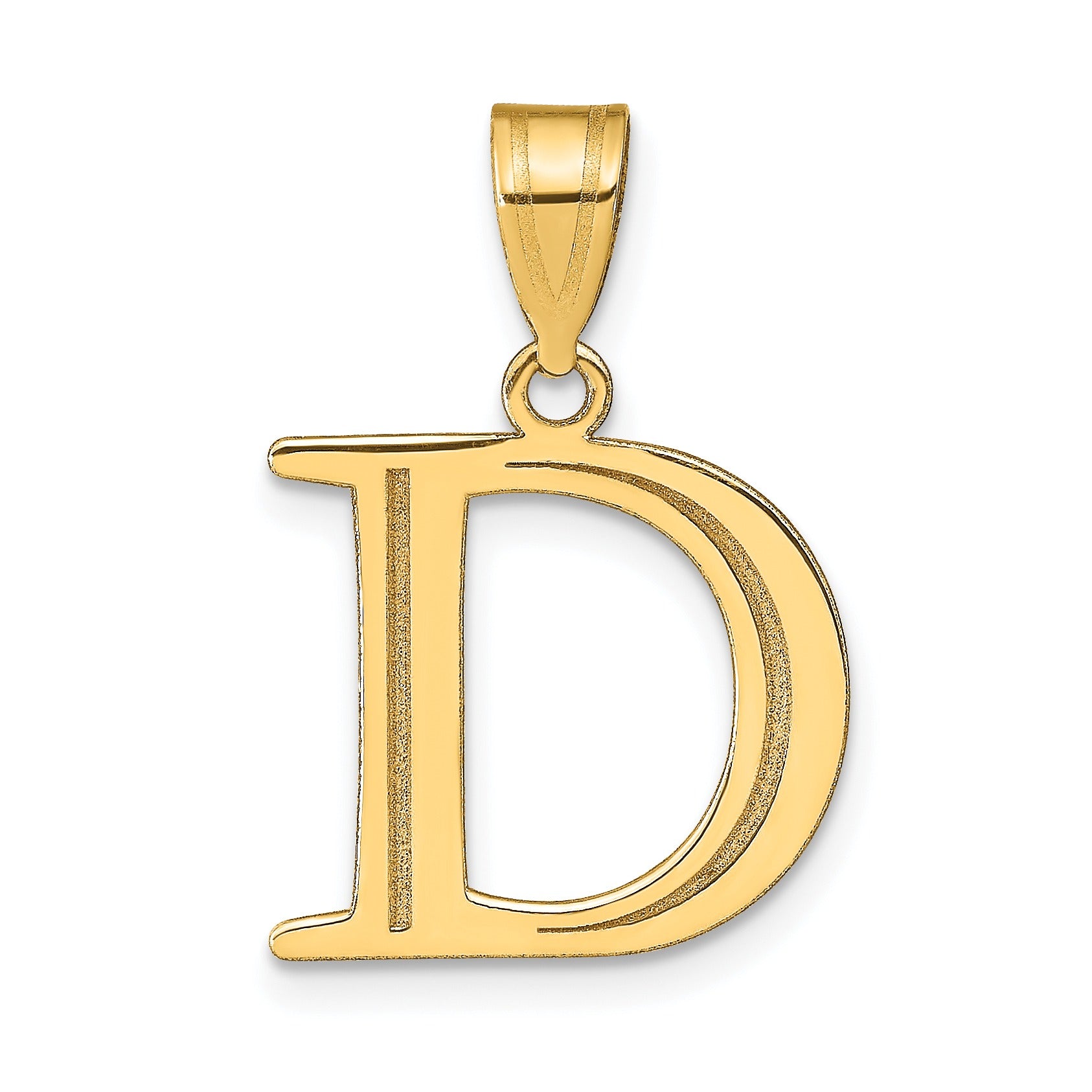14K Gold Etched Initial Pendants