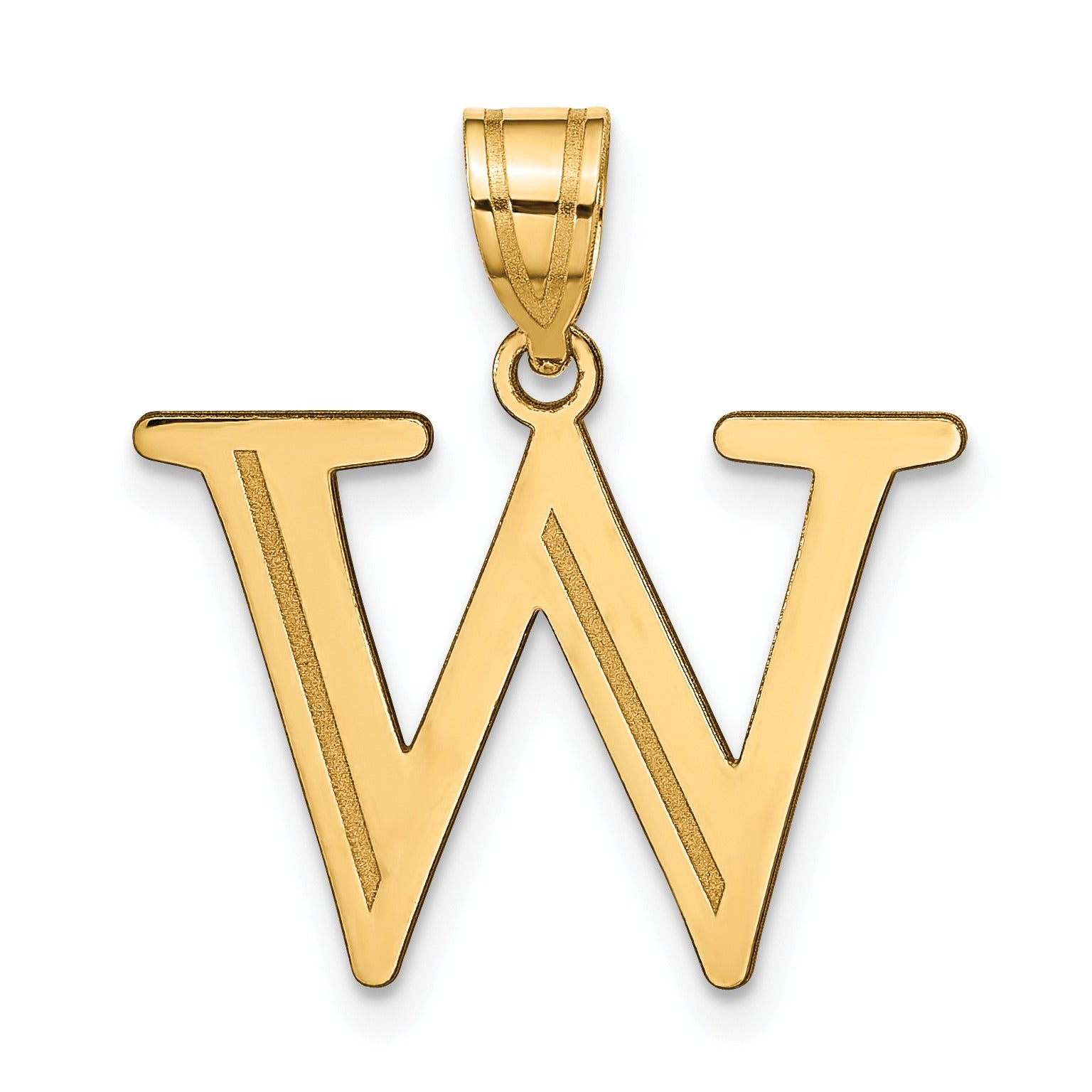 14K Gold Etched Initial Pendants