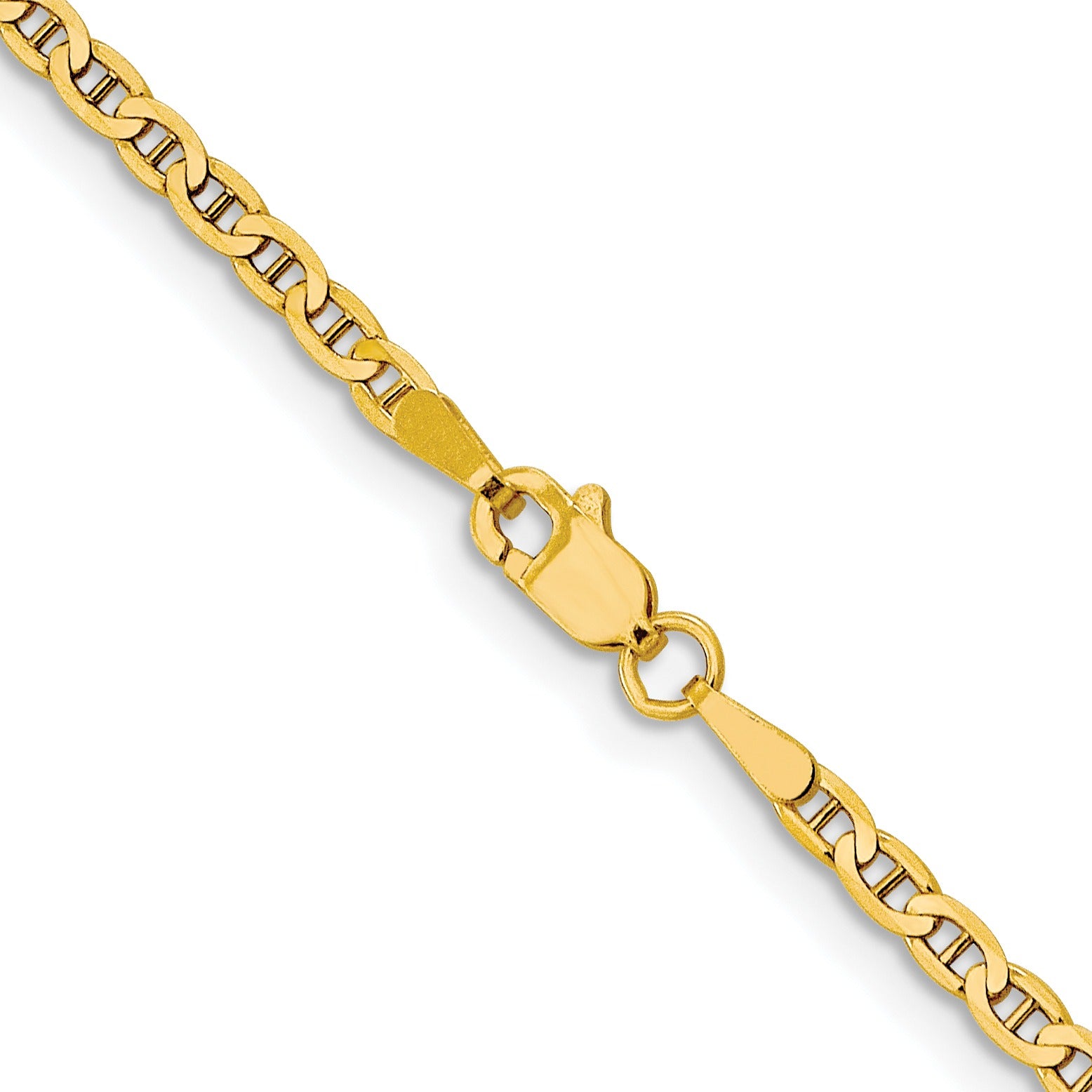 10K Gold Flat Anchor Chain 18 inch