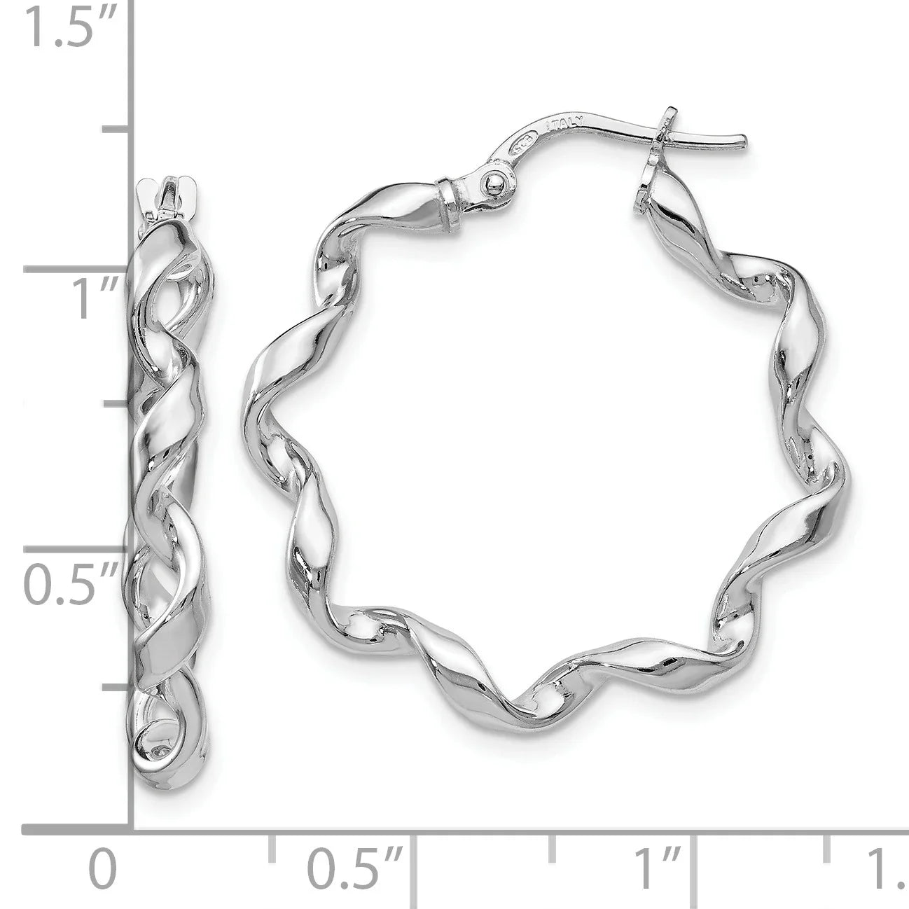 Sterling Silver Twisted Hoop Earrings