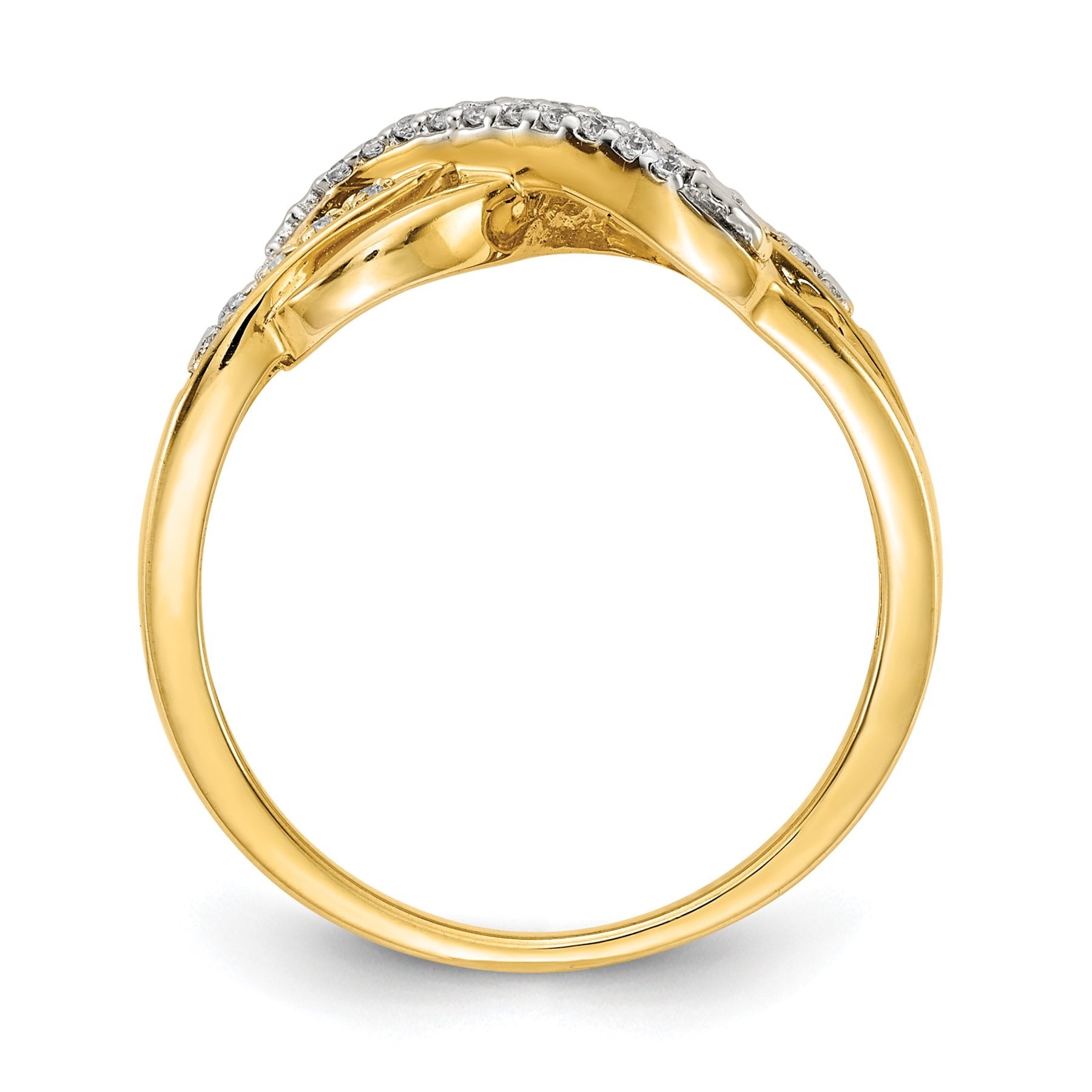 14k Yellow Gold Lab Grown Diamond Infinity Symbol Ring