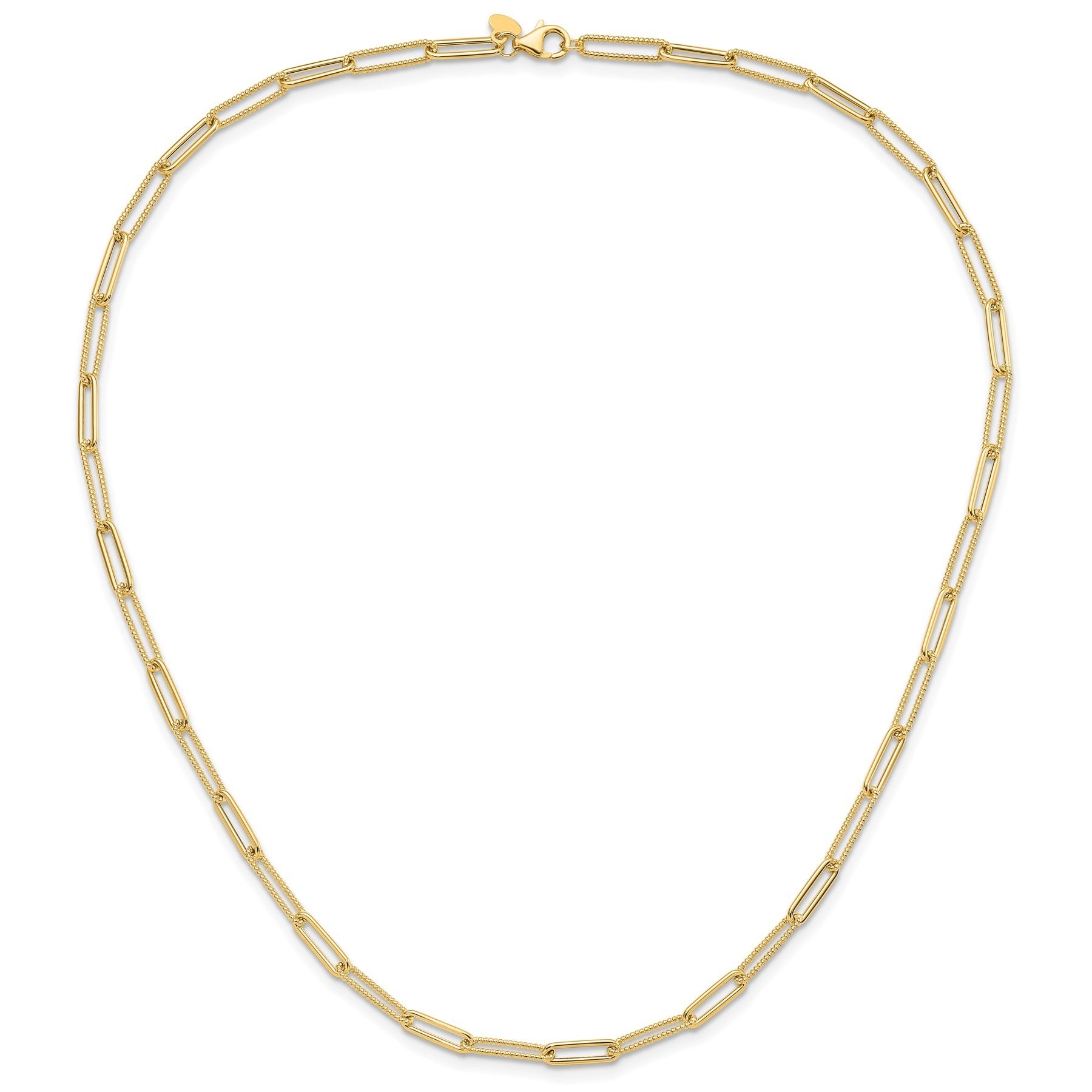 10K Yellow Gold Paperclip Link Chain Necklace