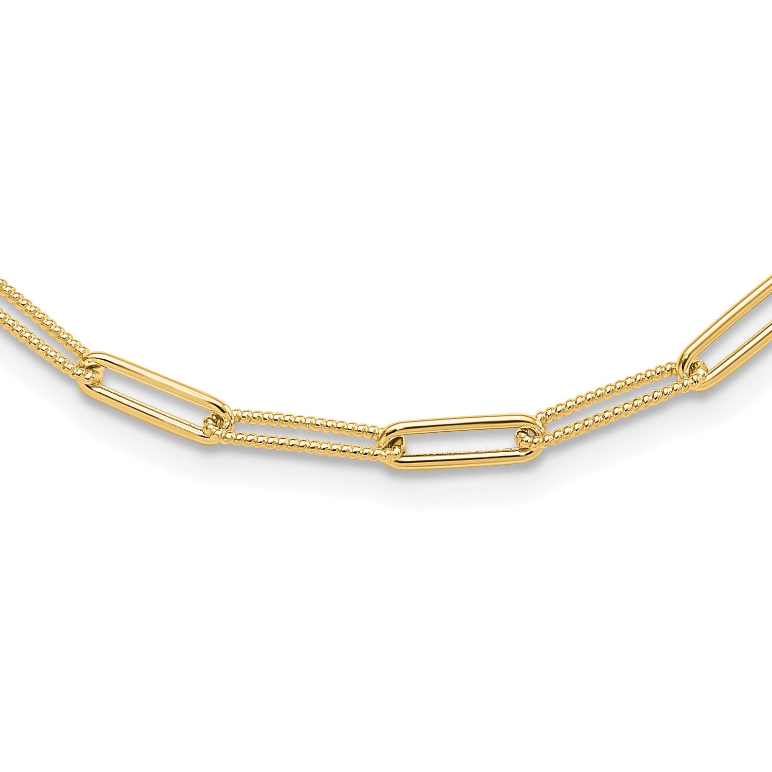 10K Yellow Gold Paperclip Link Chain Necklace