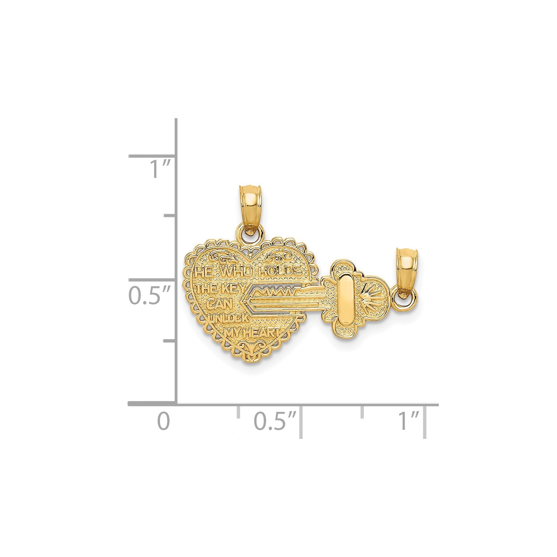 14K Solid Gold Break-Apart Charm Pendant for Couple
