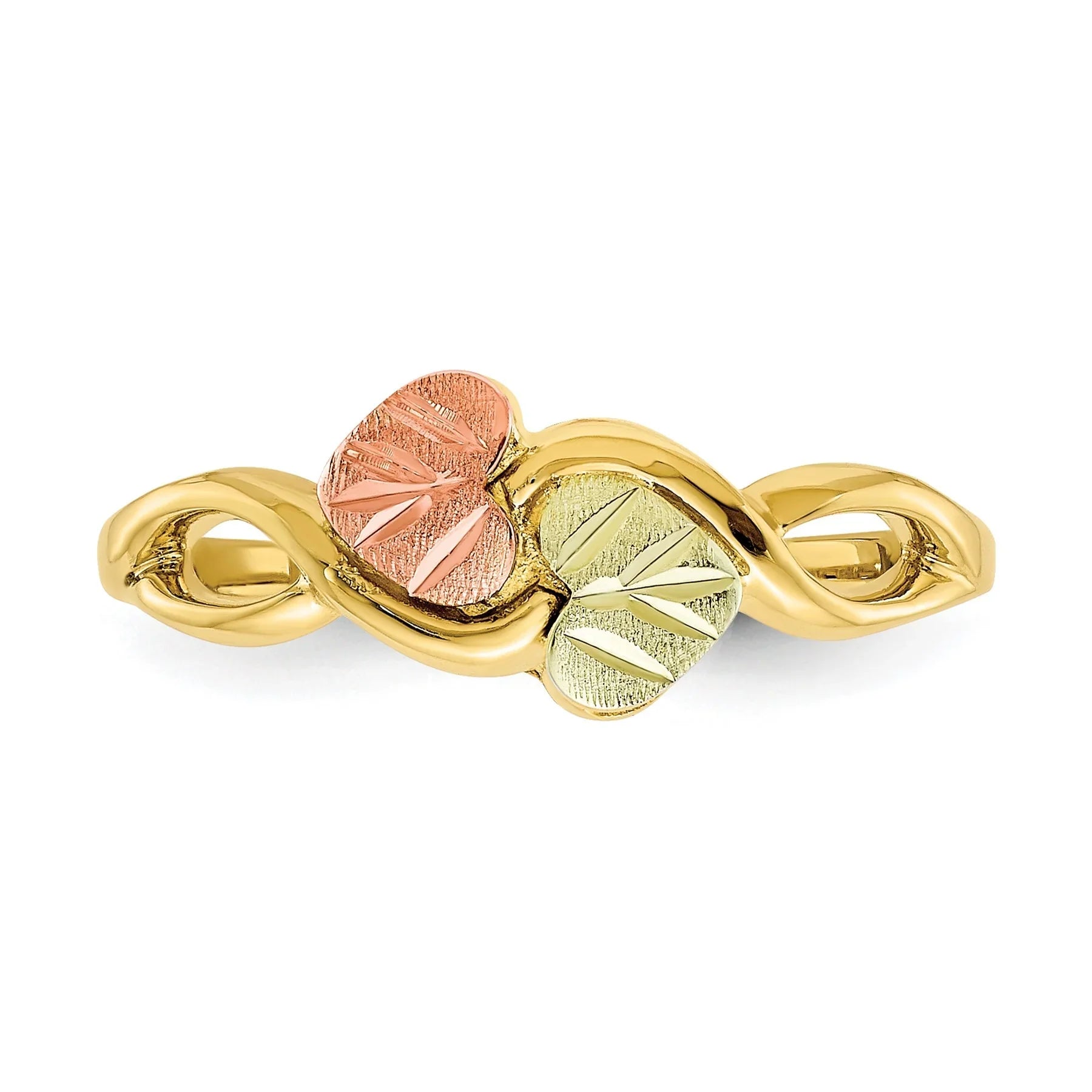 10k Gold Tri-color Heart Infinity Ring