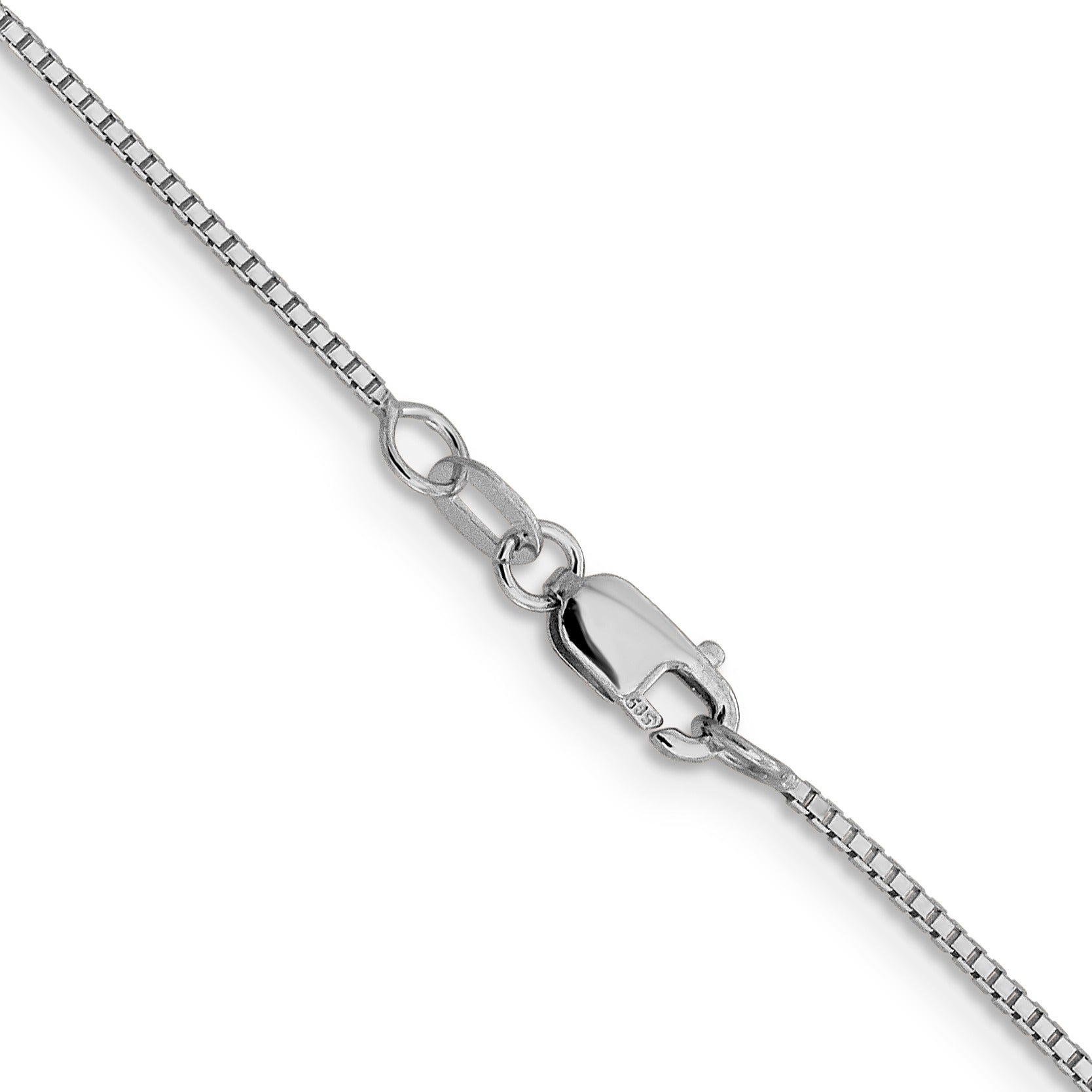 1 mm Octagonal 14K White Gold Box Chain 16 inch