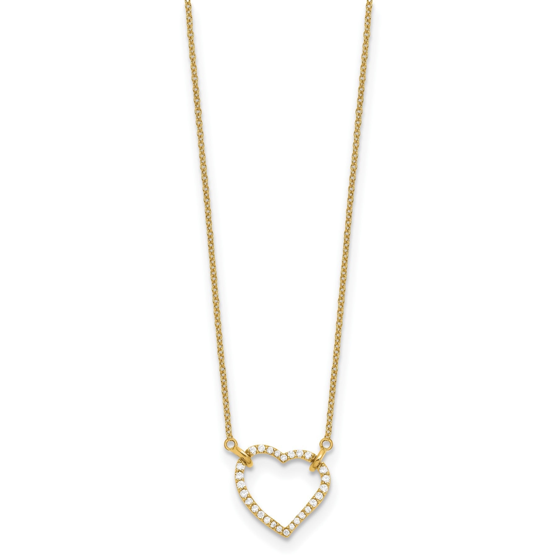 Diamond Heart Pendant Necklaces 1/5 ctw