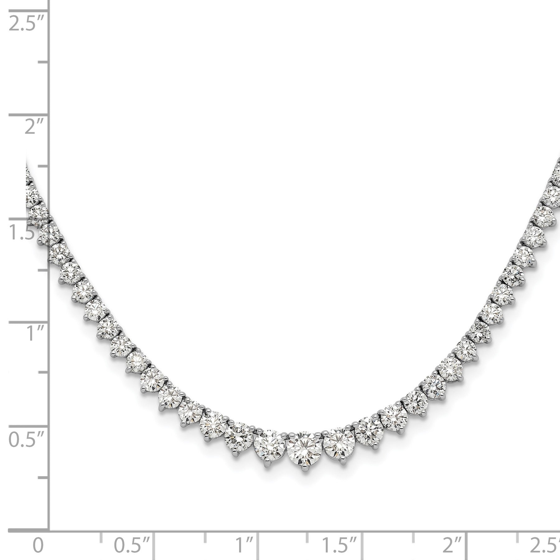 14k White Gold Lab Grown Diamond Tennis Necklace 6 1/2 ctw Fine Diamond