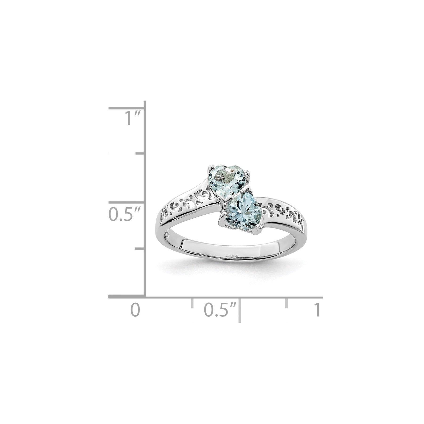 Gemstone Heart Ring Sterling Silver Fine Color Jewels