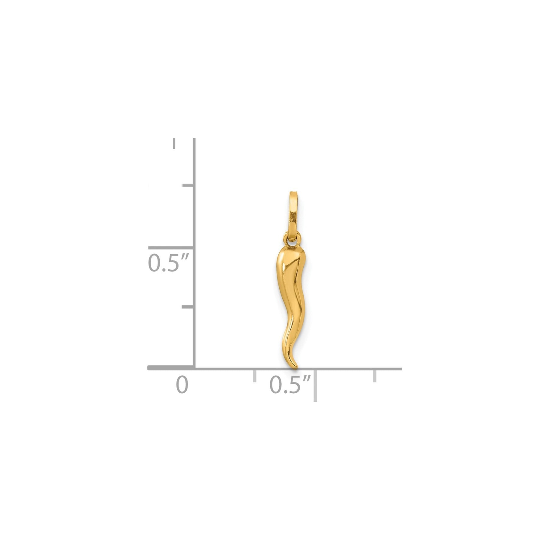 Italian Horn 14k Gold Luck Pendant