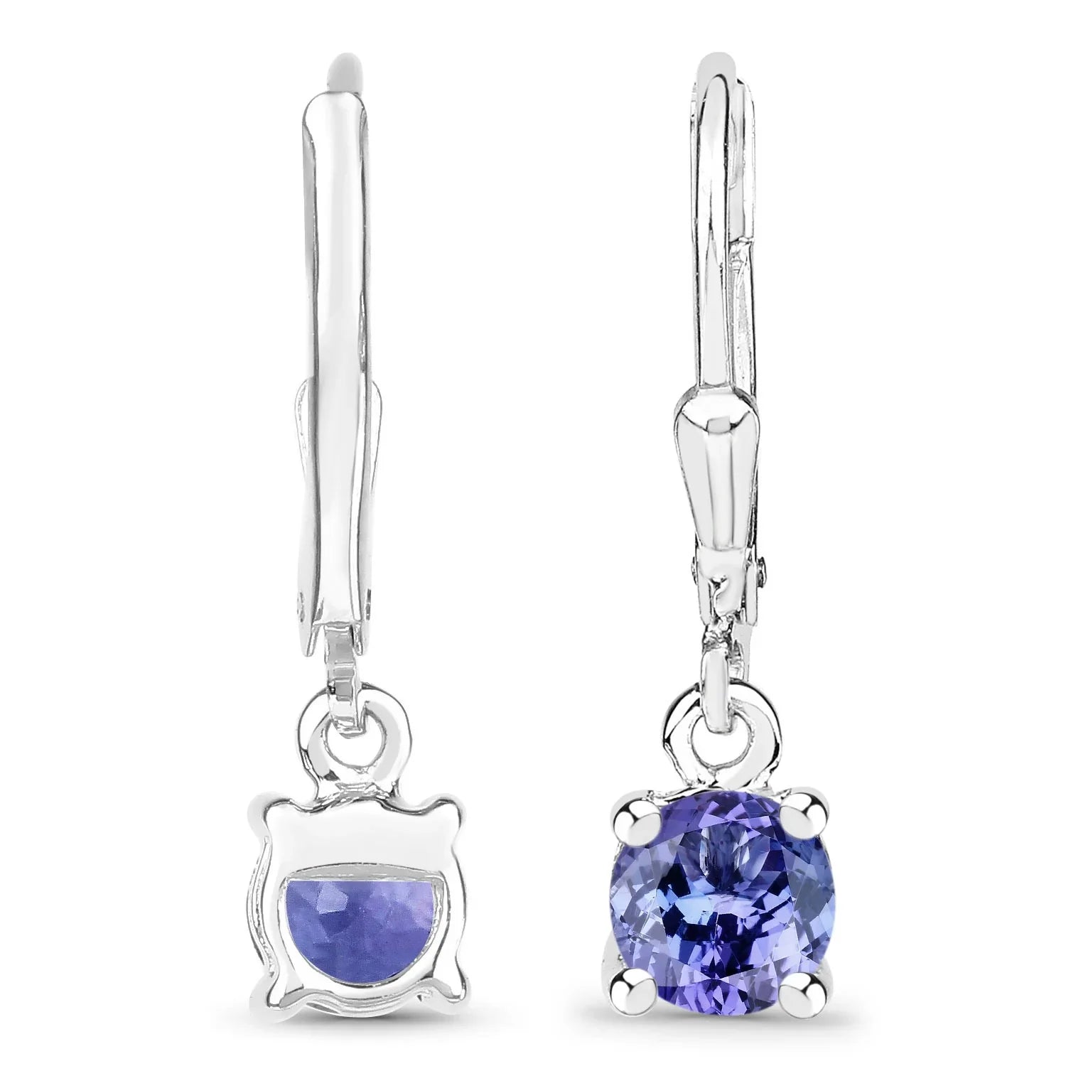 Genuine Tanzanite Silver Dangle Earrings