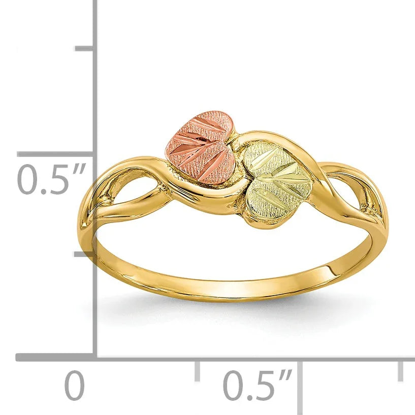 10k Gold Tri-color Heart Infinity Ring