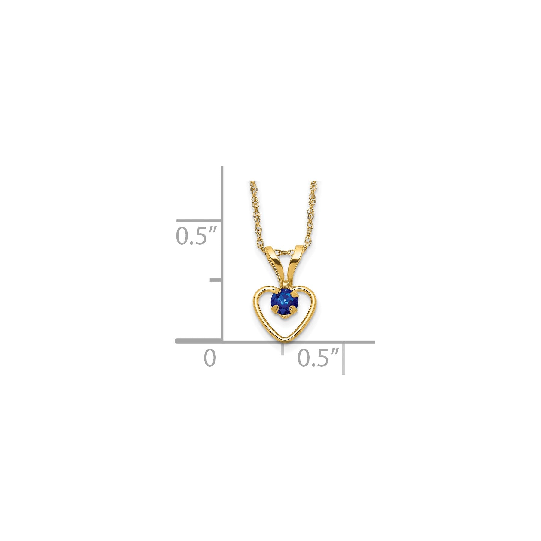 10k Yellow Gold Heart in Heart Birthstone Necklace