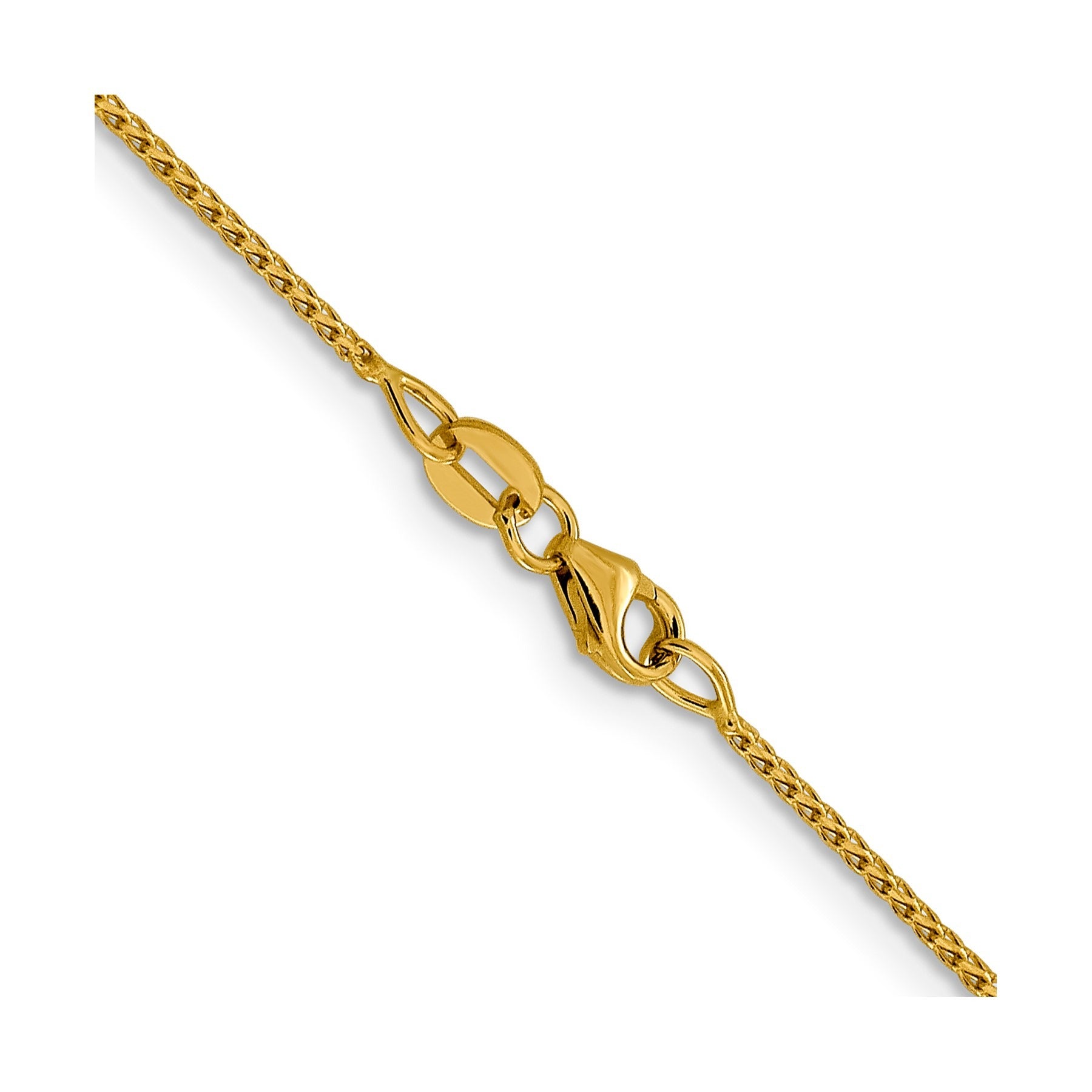 20-inch 14K Yellow Gold 1 mm Diamond Cut Open Franco Chain