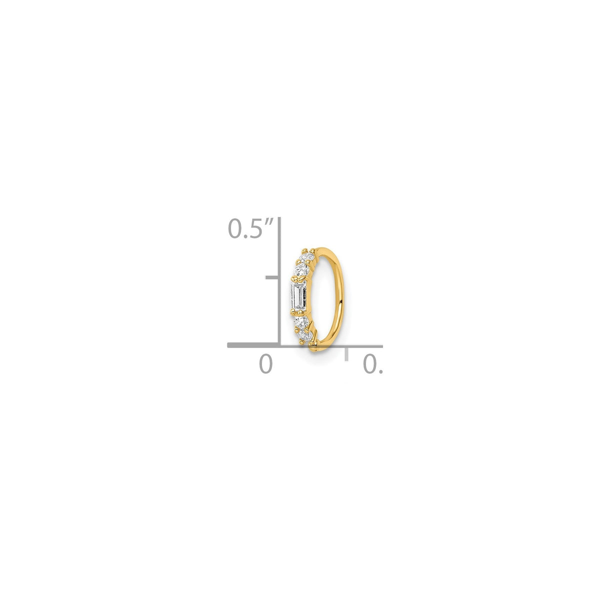 14k 20 Gauge CZ Nose Ring