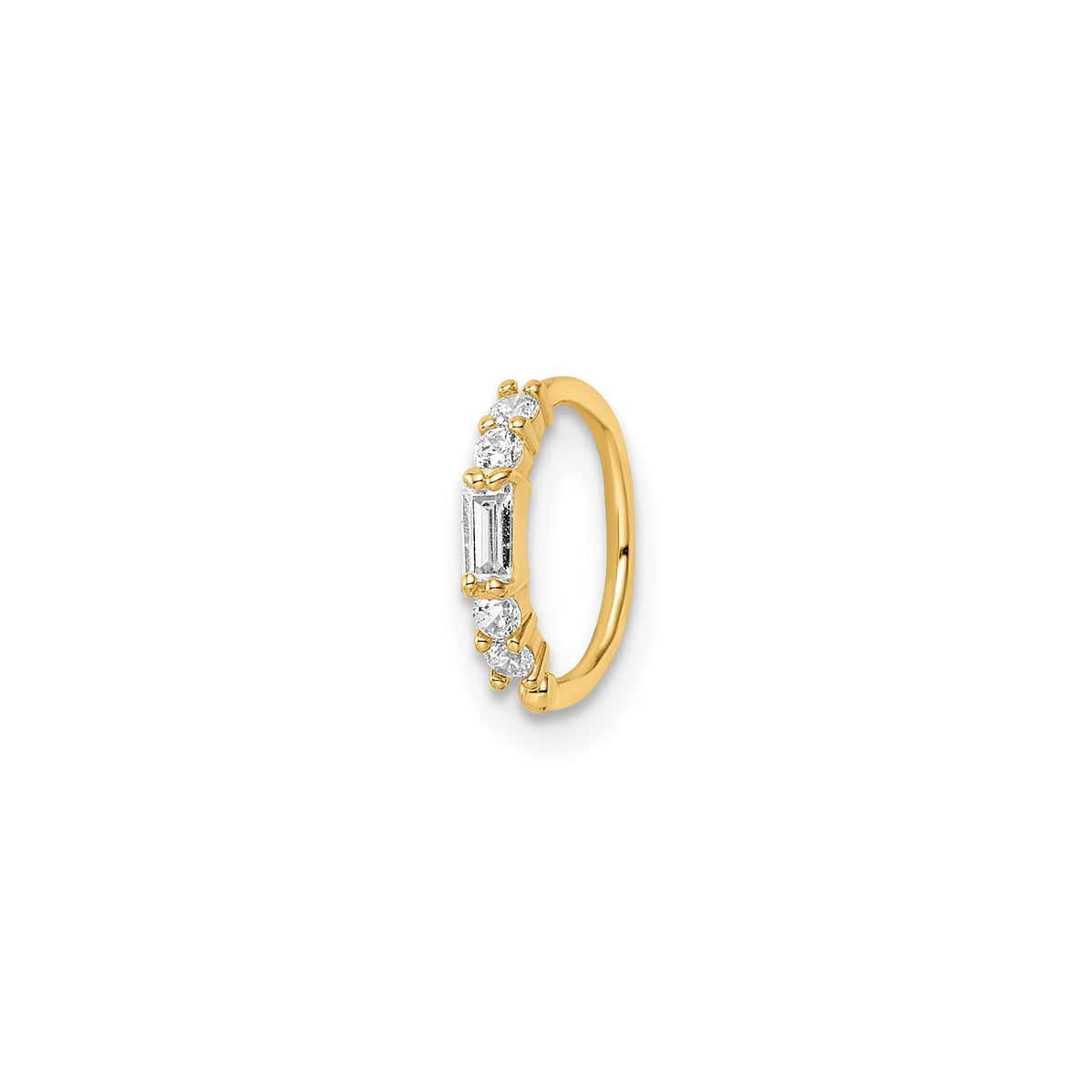 14k 20 Gauge CZ Nose Ring