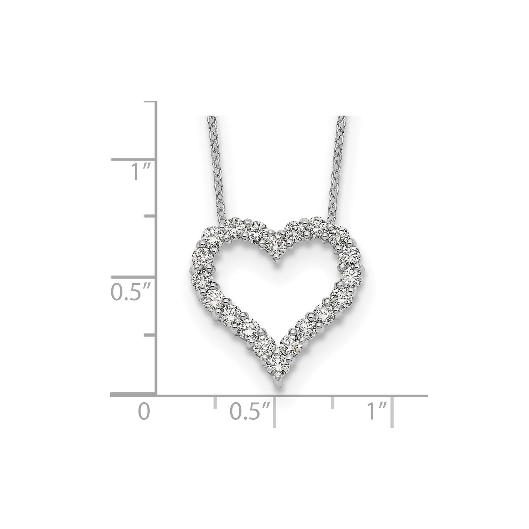 Lab Grown Diamond Open Heart Necklace Gold 1ctw Fine Color Jewels