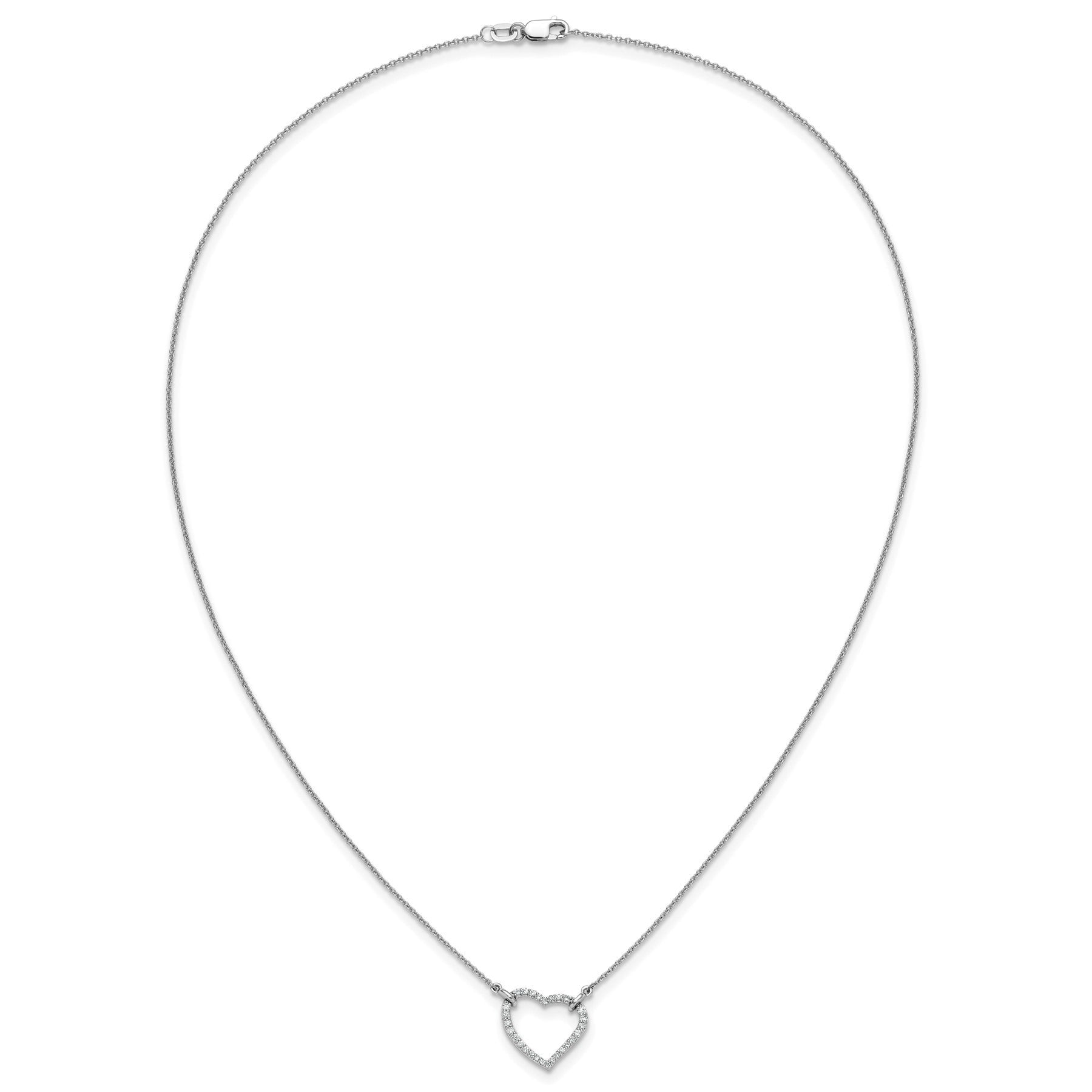 Diamond Heart Pendant Necklaces 1/5 ctw