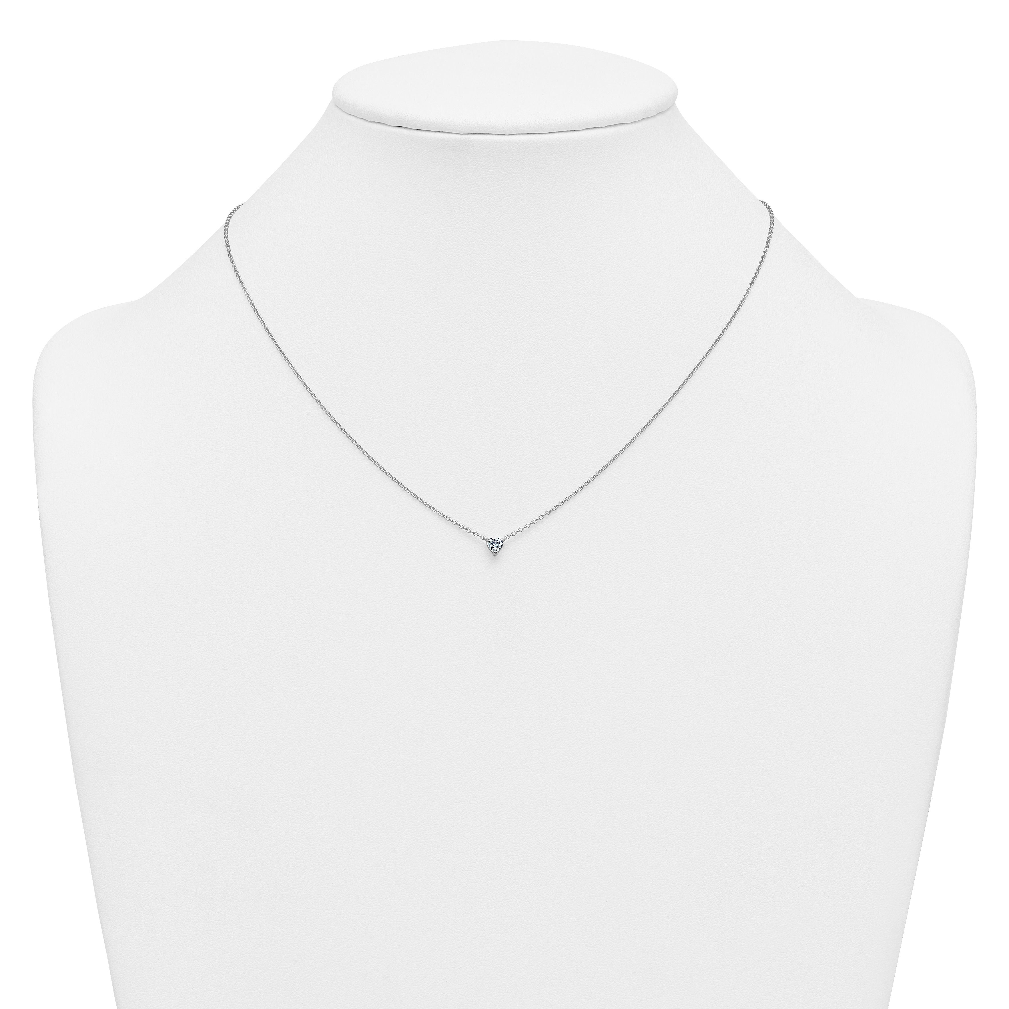 14k Gold Lab Grown Diamond Solitaire Heart Necklace