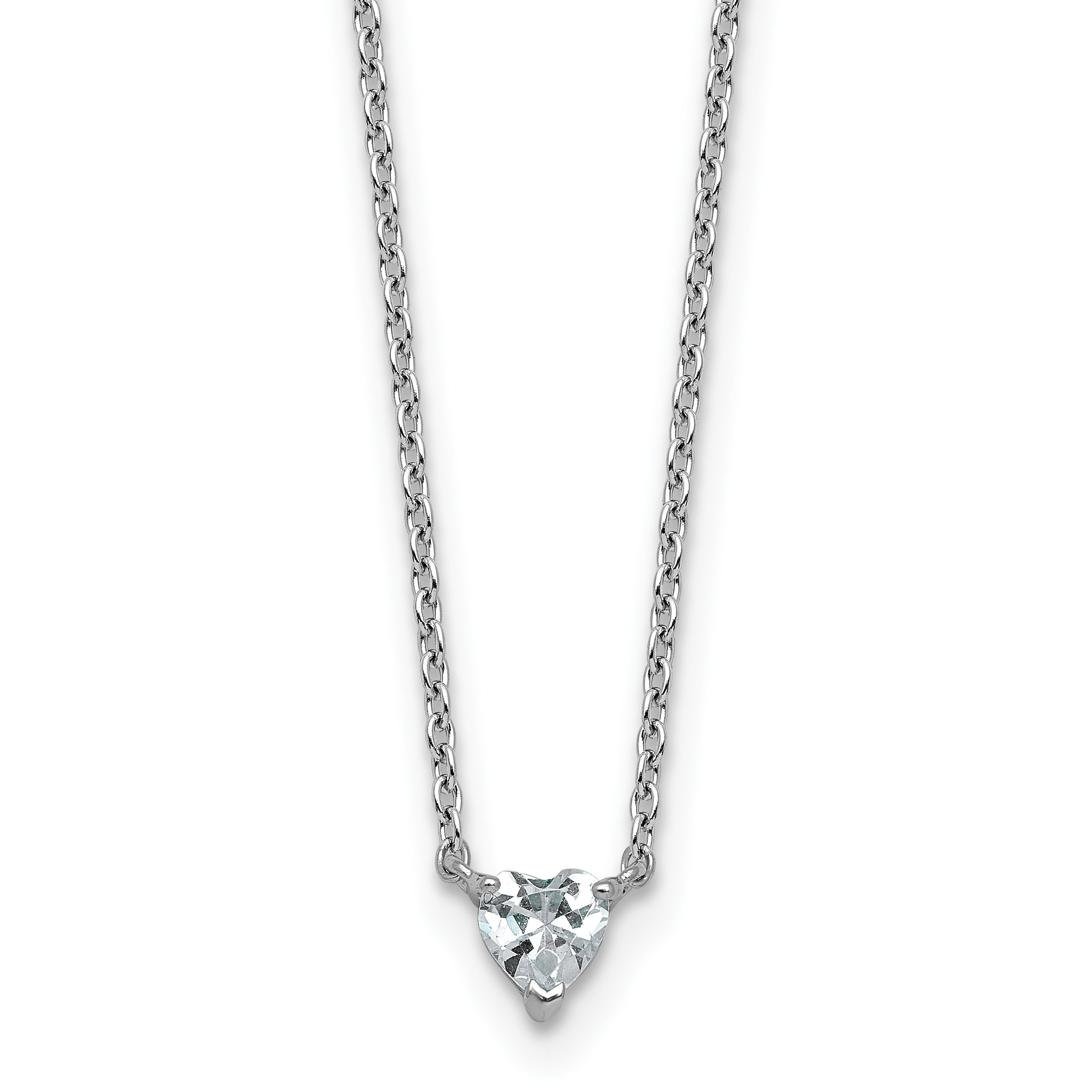 14k Gold Lab Grown Diamond Solitaire Heart Necklace