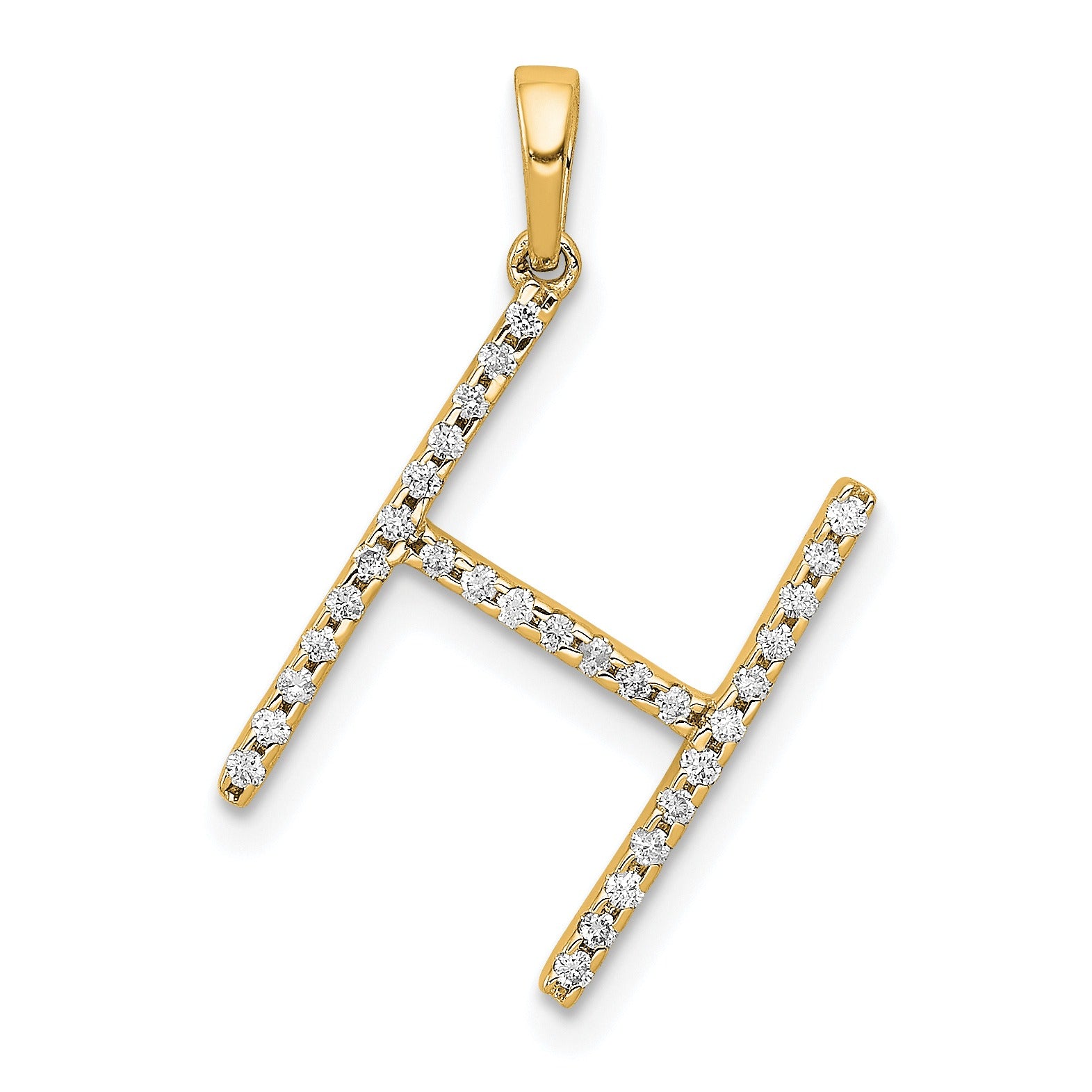 14k Gold Diamond Initial Pendant