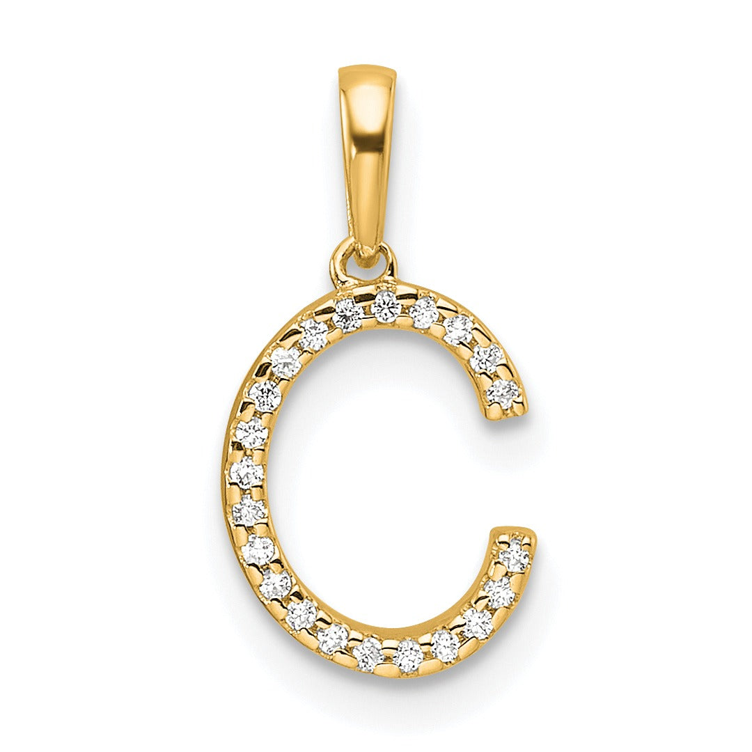 Diamond Initials 14k Gold Pendants