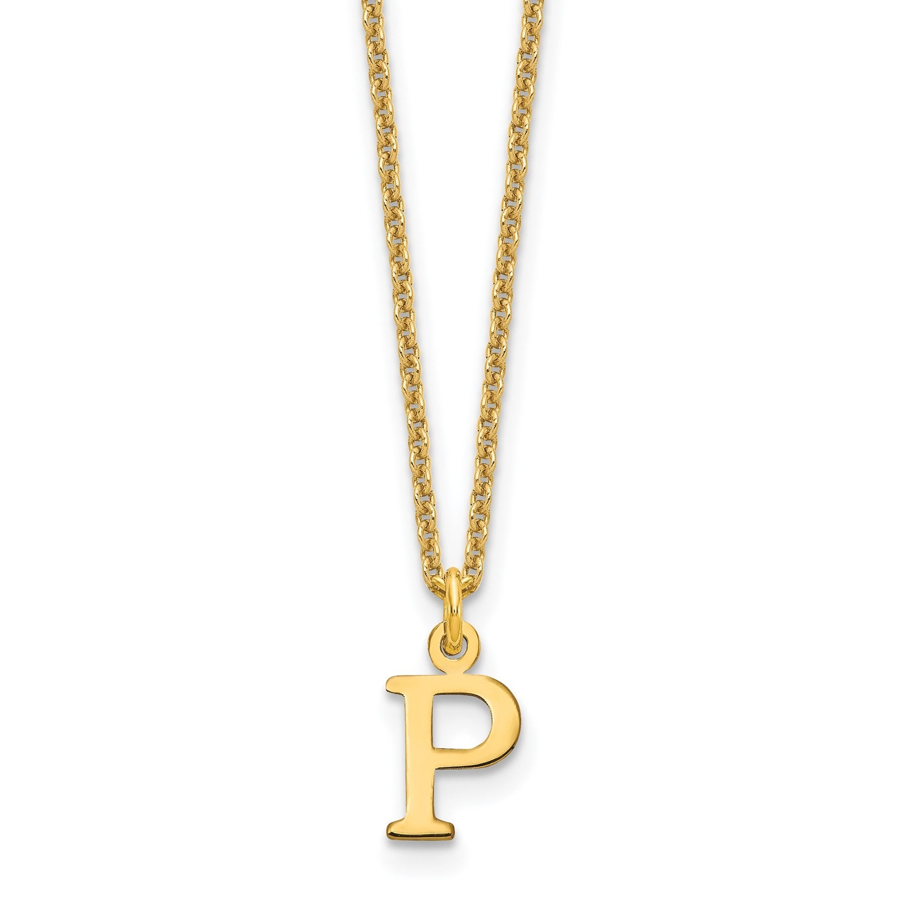 10K God Letters Initial Necklaces