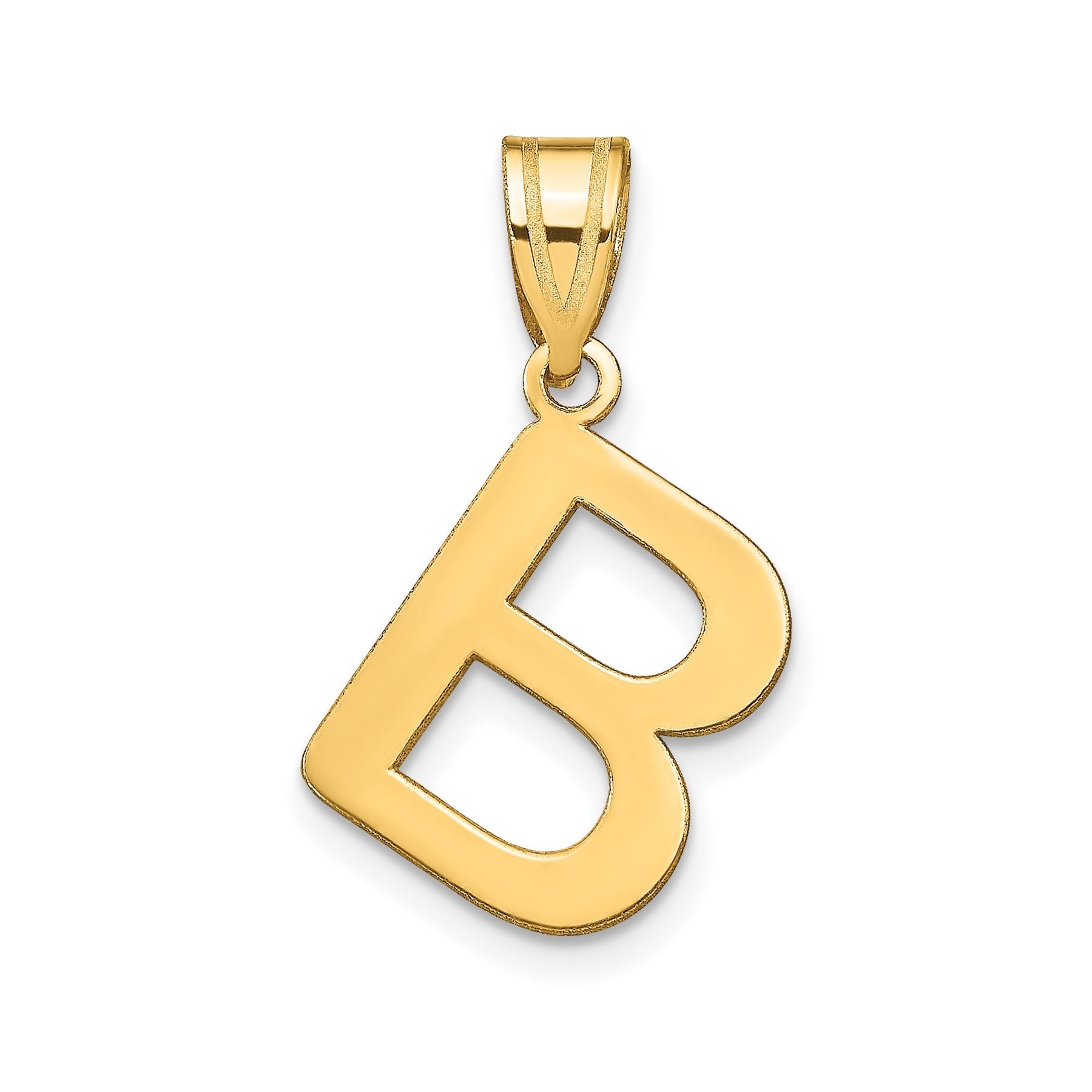 14K Gold Bubble Letter Initial Pendant